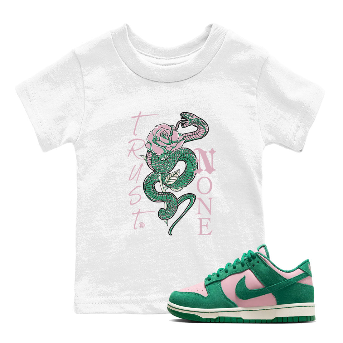 Trust None snkmatch Tees Kids - Dunk Medium Soft Pink Malachite