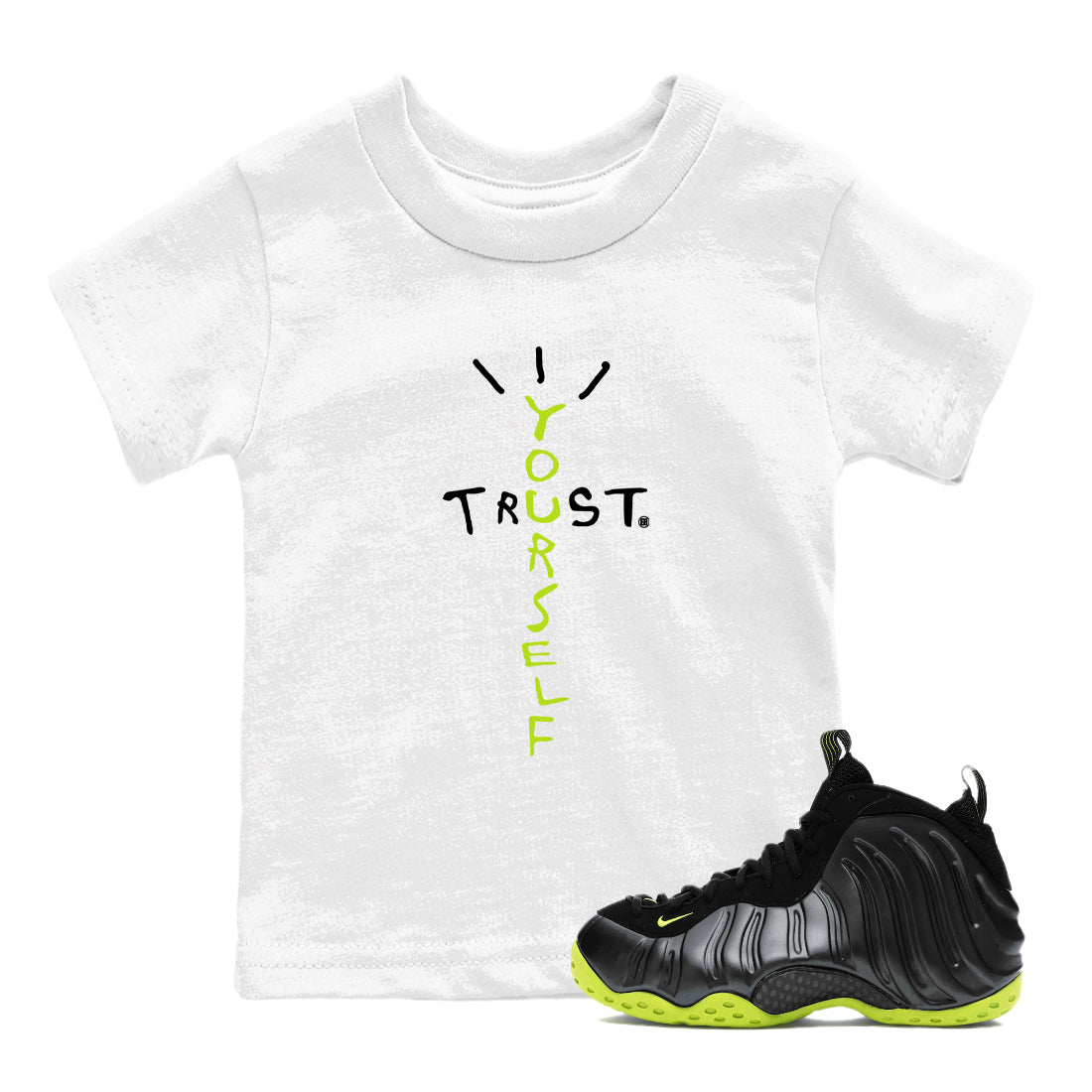 Trust Yourself snkmatch Tees Kids - Air Foamposite One Black Volt