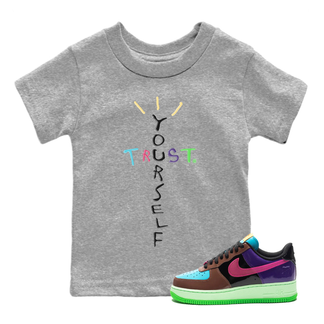 Trust Yourself Kids Tops - Air Force 1 Undefeated Fauna Brown
