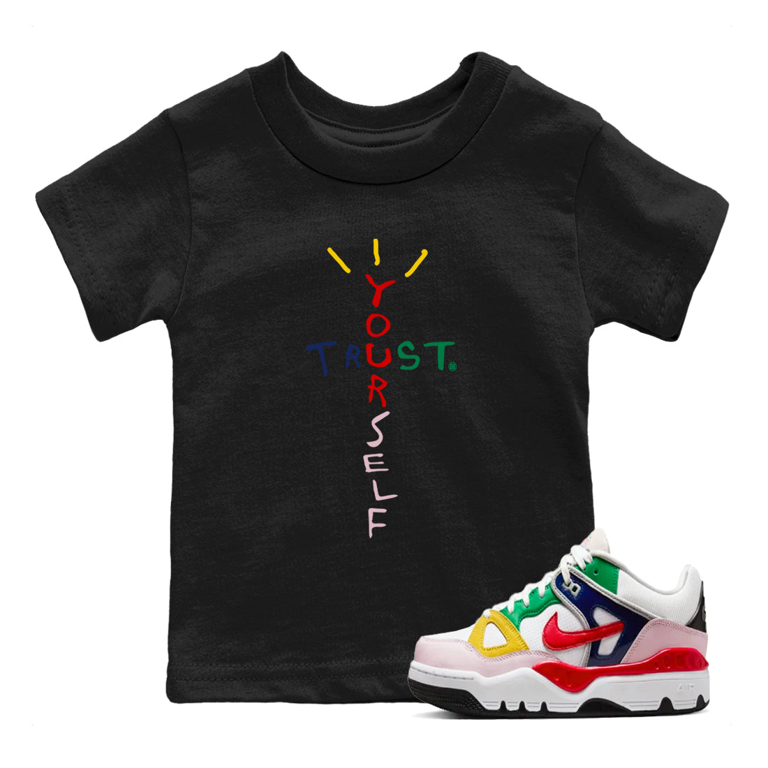 Trust Yourself snkmatch Tees Kids - Air Force 3 Blue Void and Tour Yellow