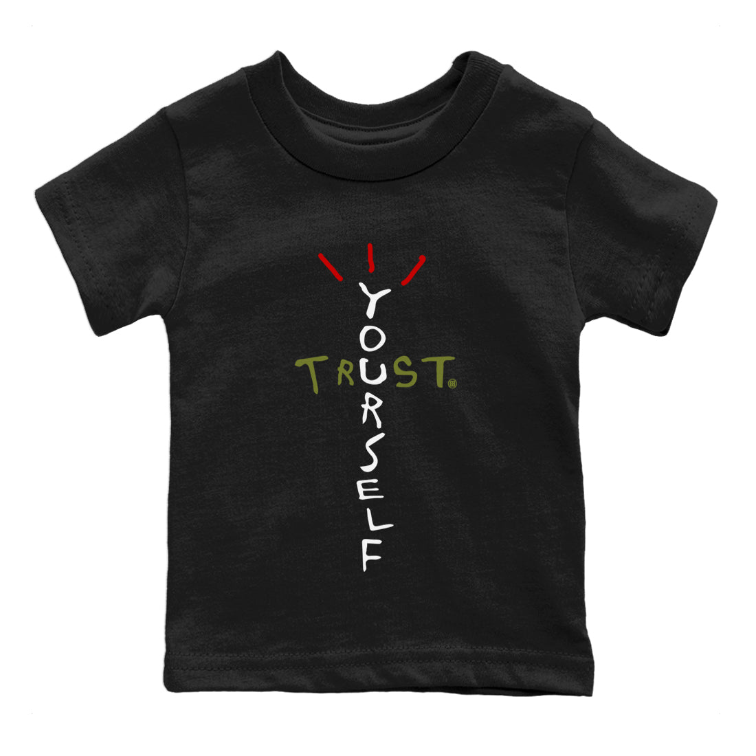 Trust Yourself Kids Tops - Air Jordan 1 Travis Scott Olive