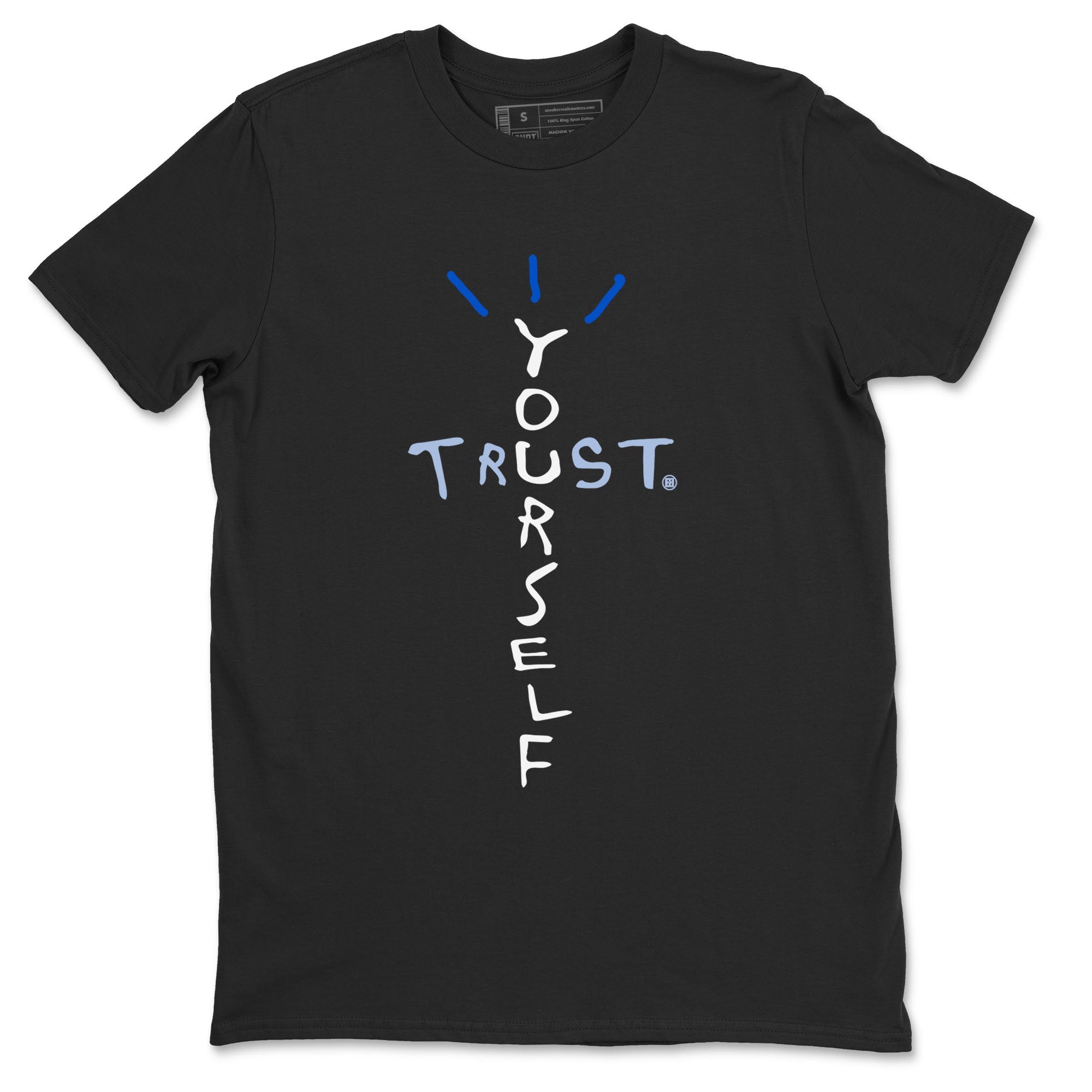 Trust Yourself snkmatch Tees - Air Jordan 11 Black and Varsity Royal