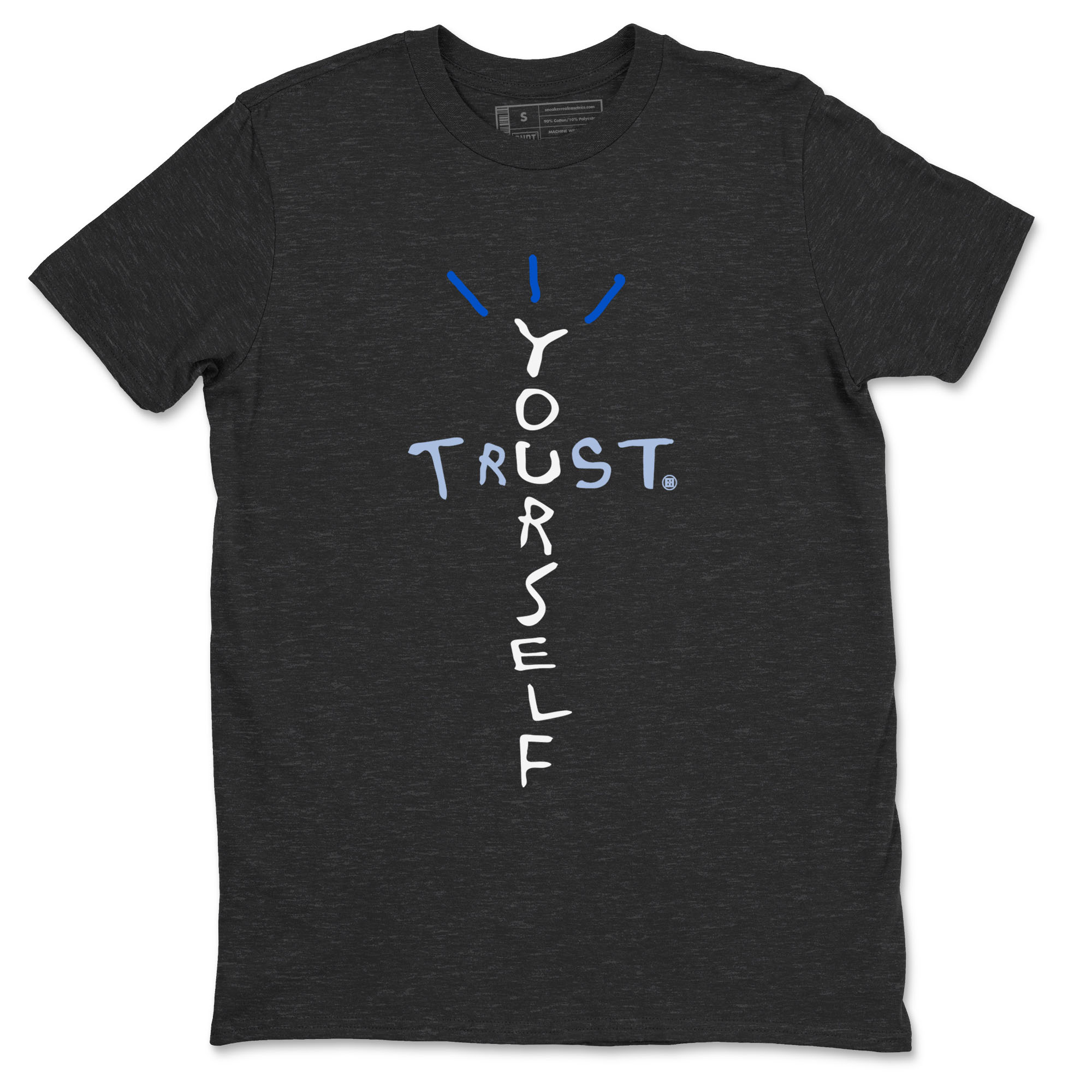 Trust Yourself snkmatch Tees - Air Jordan 11 Black and Varsity Royal