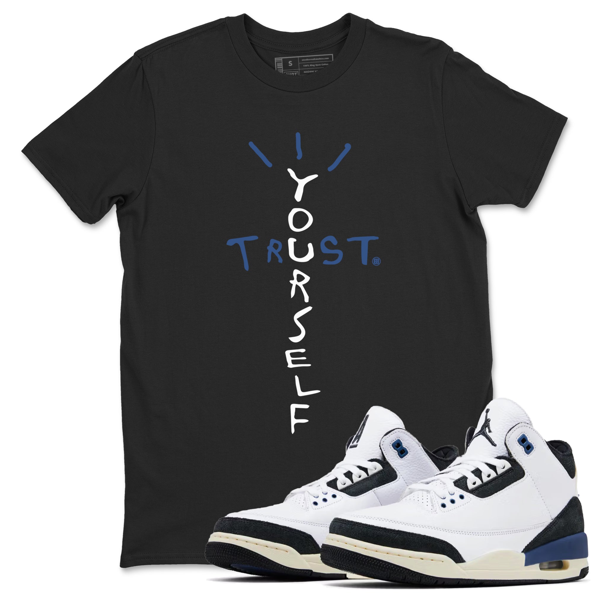 Trust Yourself snkmatch Tees - Air Jordan 3 A Ma Maniere x Diffused Blue