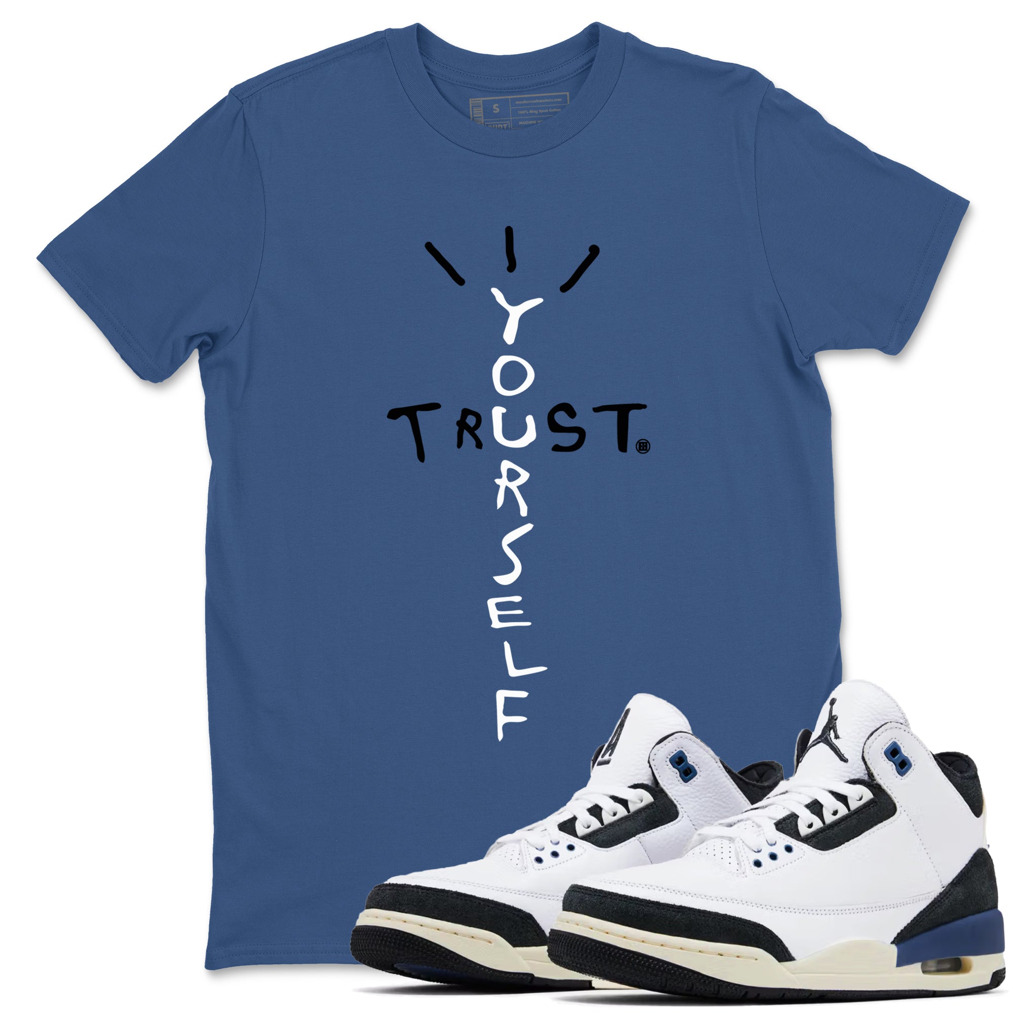 Trust Yourself snkmatch Tees - Air Jordan 3 A Ma Maniere x Diffused Blue