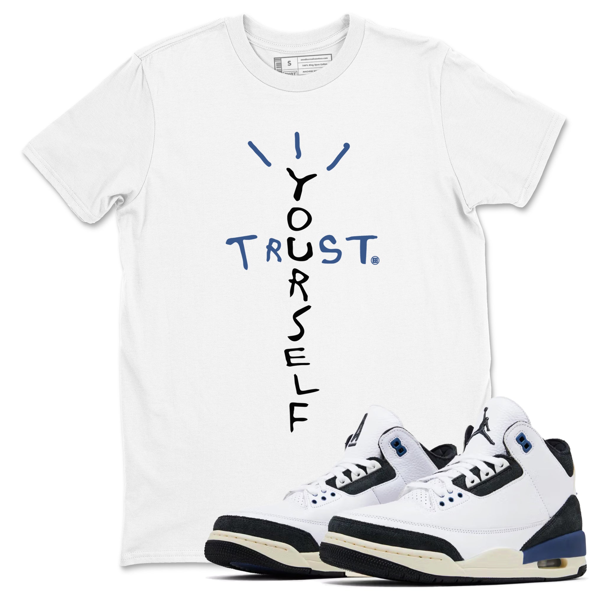 Trust Yourself snkmatch Tees - Air Jordan 3 A Ma Maniere x Diffused Blue