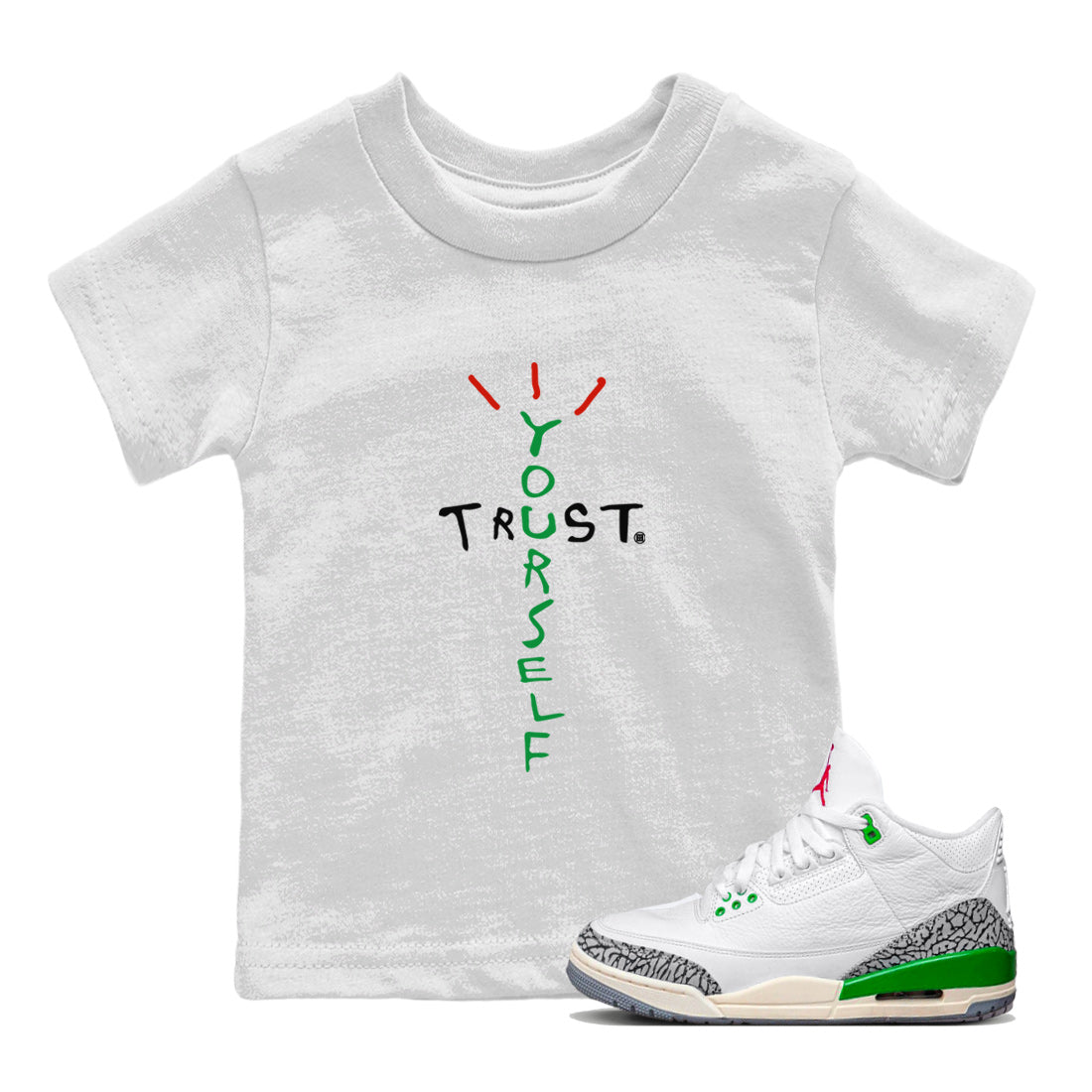 Trust Yourself Kids Tops - Air Jordan 3 Lucky Green