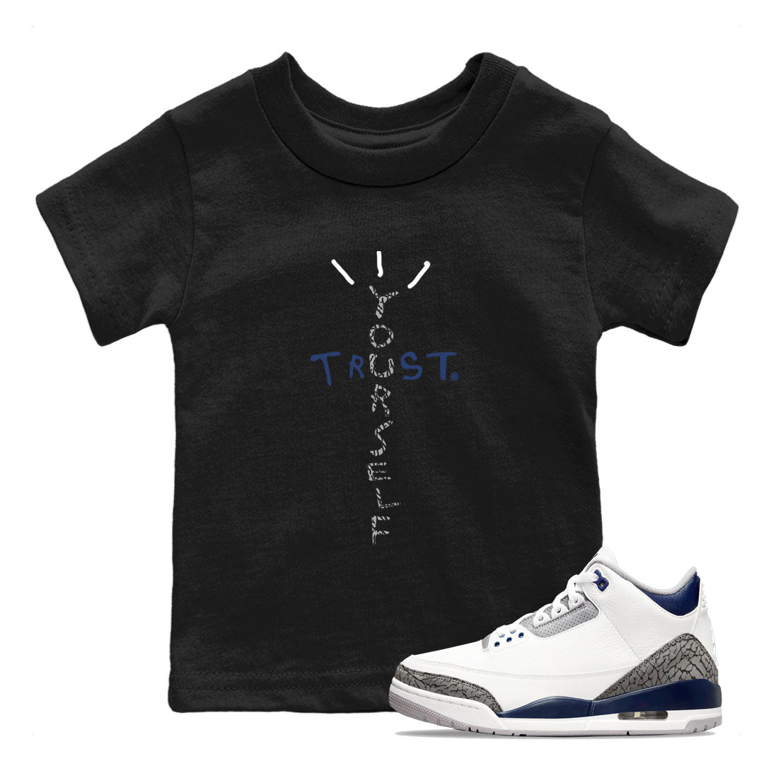 Trust Yourself snkmatch Tees Kids - Air Jordan 3 Midnight Navy 2023