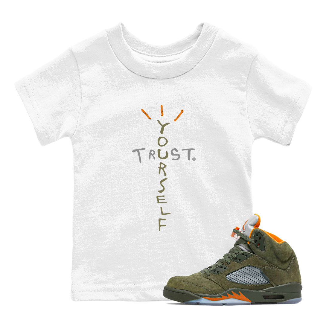 Trust Yourself snkmatch Tees Kids - Air Jordan 5 Olive