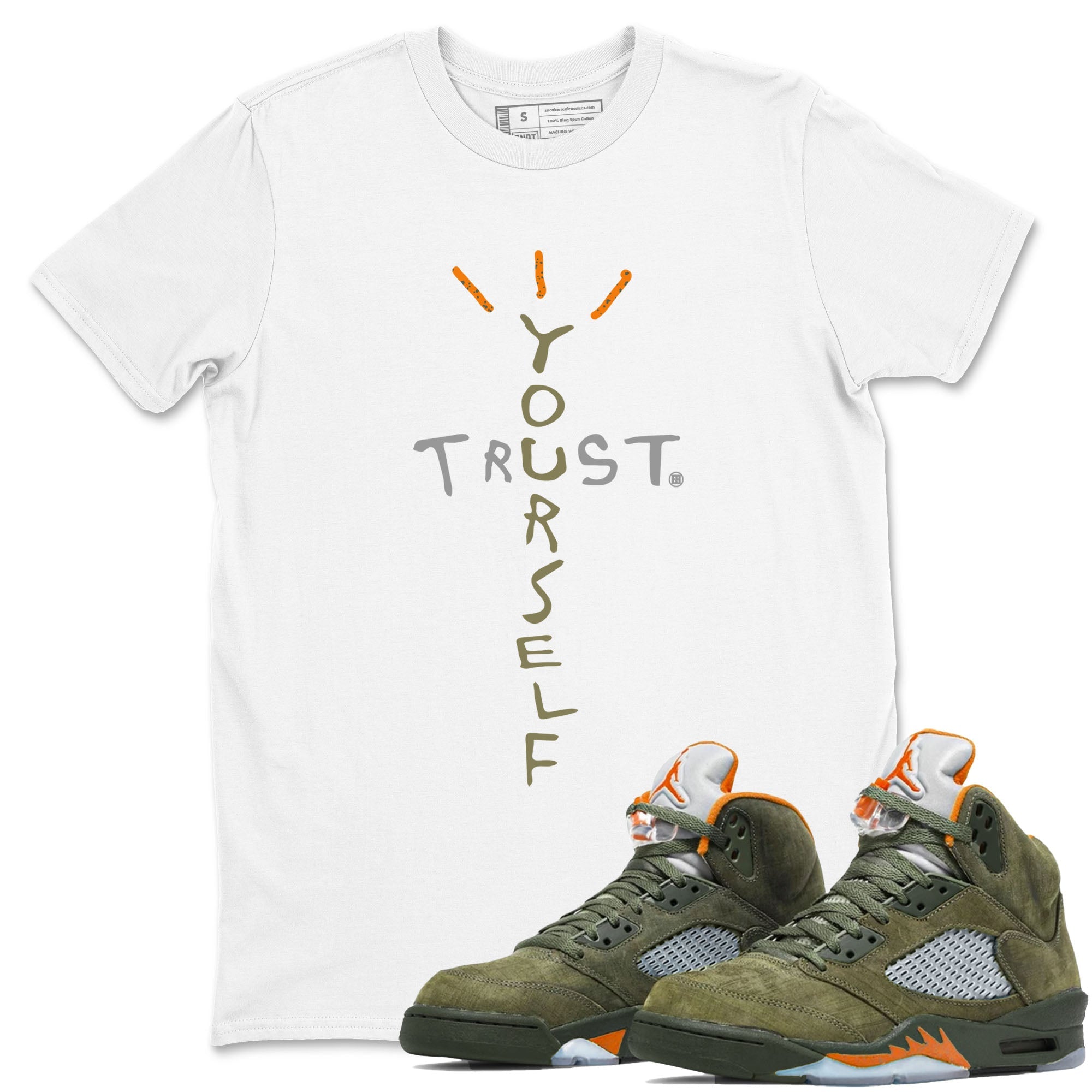 Trust Yourself snkmatch Tees - Air Jordan 5 Olive