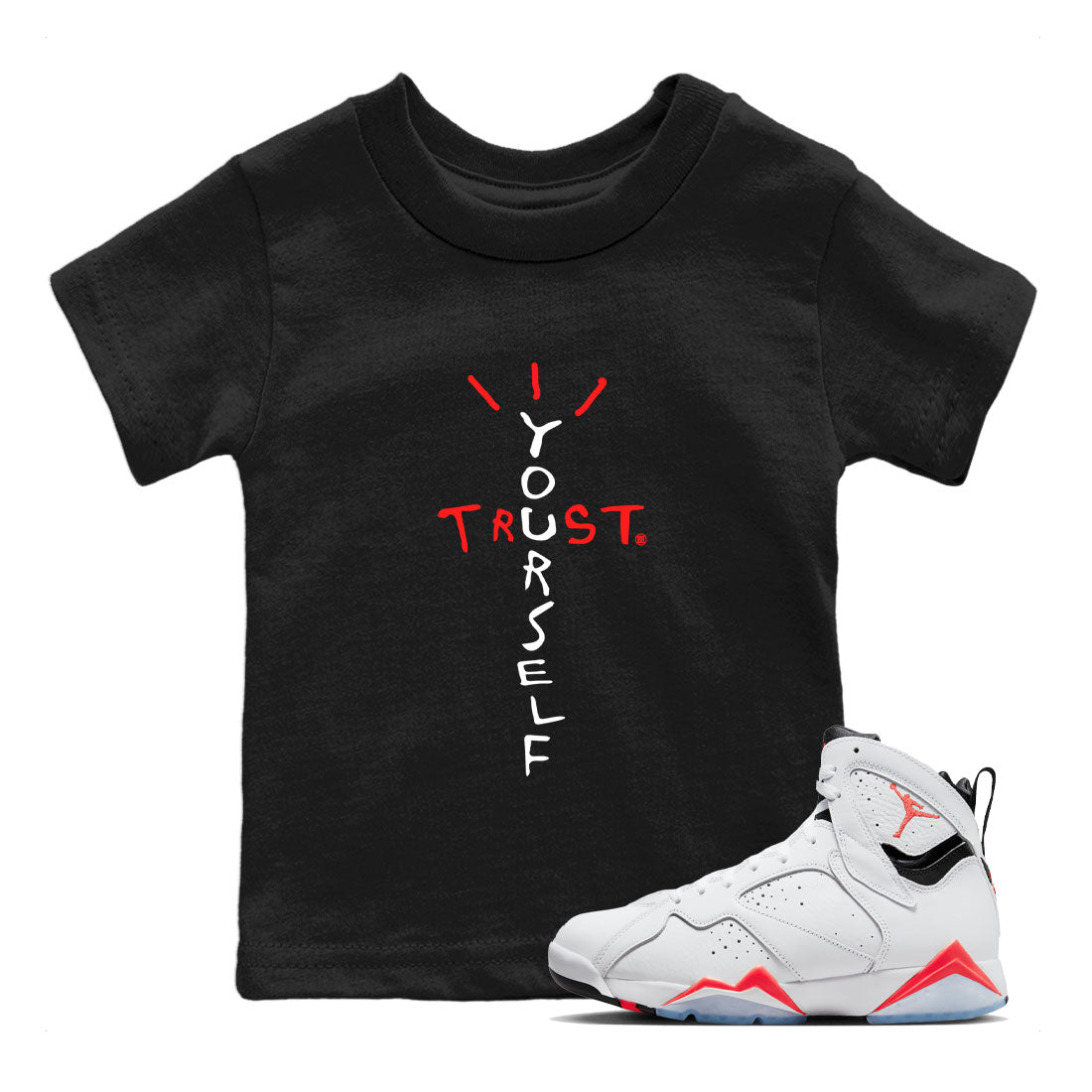 Trust Yourself Kids Tops - Air Jordan 7 White Infrared