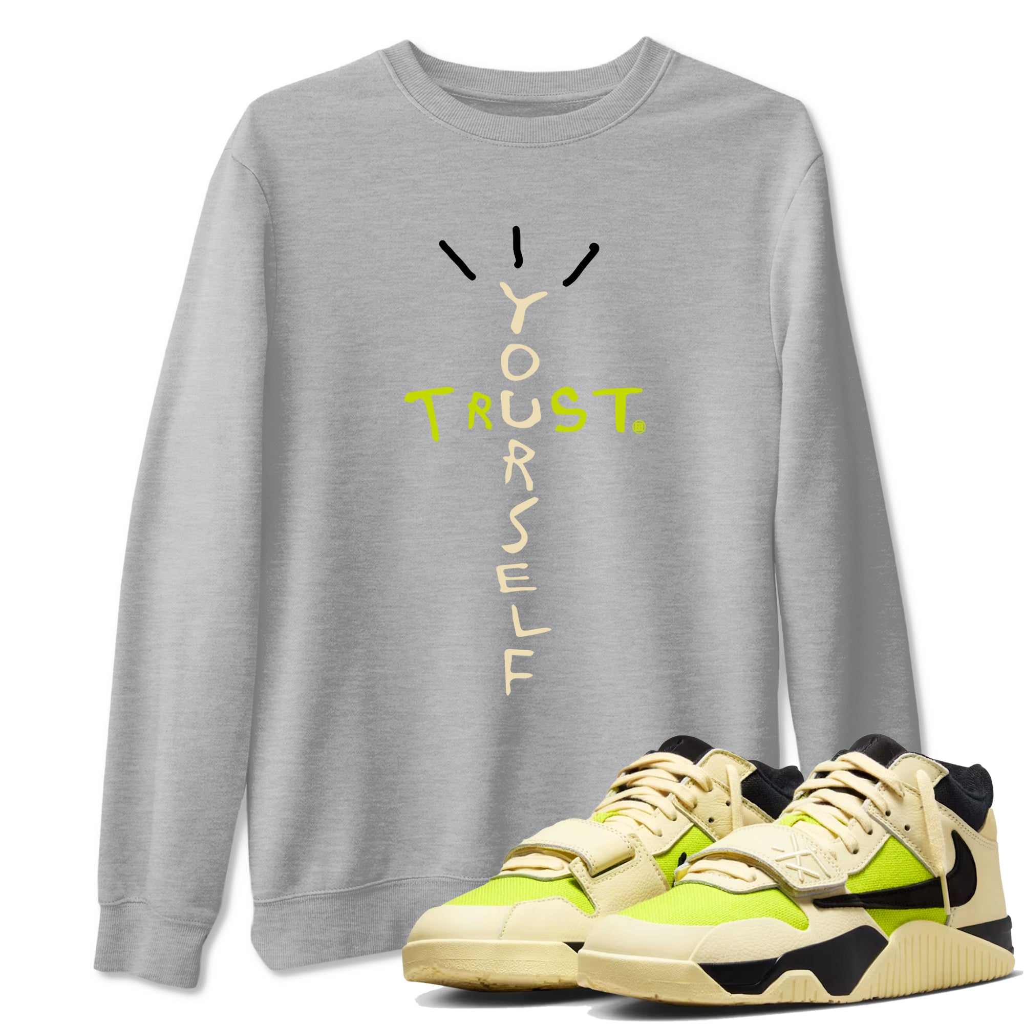 Trust Yourself snkmatch Tees - Jordan Jumpman Jack Travis Scott Bright Cactus