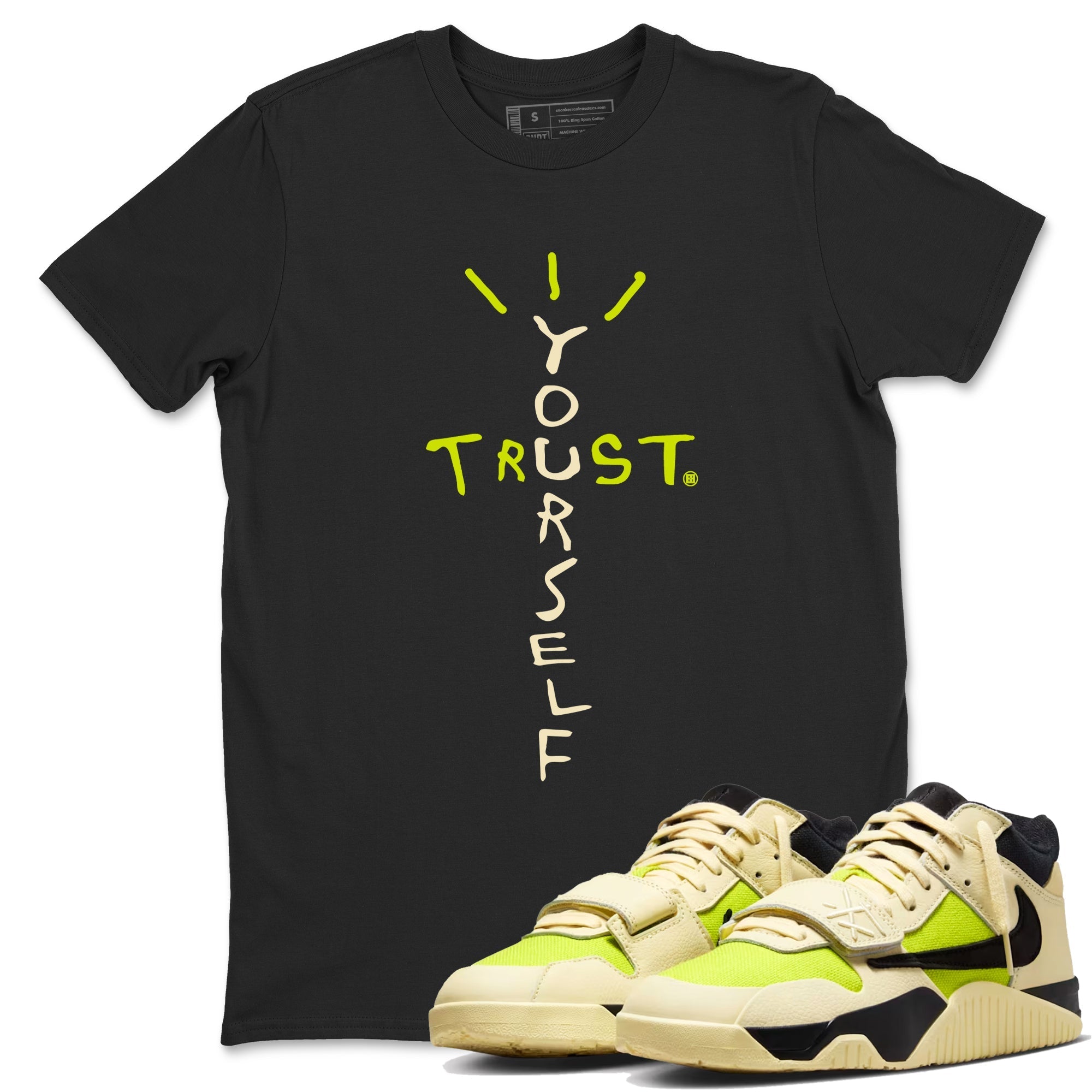 Trust Yourself snkmatch Tees - Jordan Jumpman Jack Travis Scott Bright Cactus