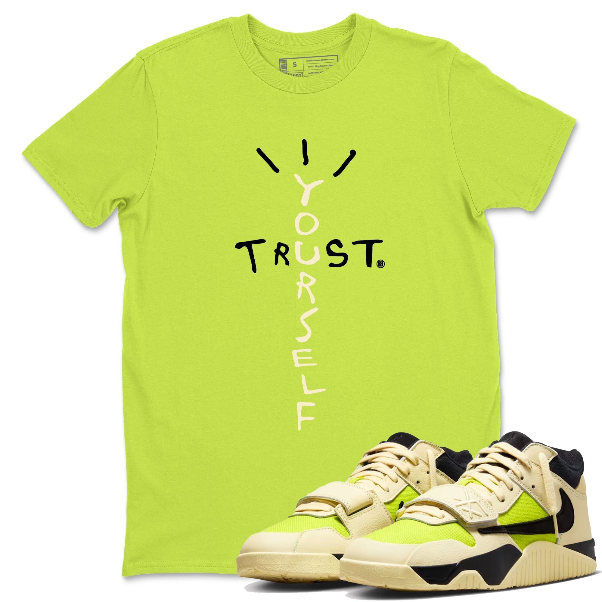 Trust Yourself snkmatch Tees - Jordan Jumpman Jack Travis Scott Bright Cactus
