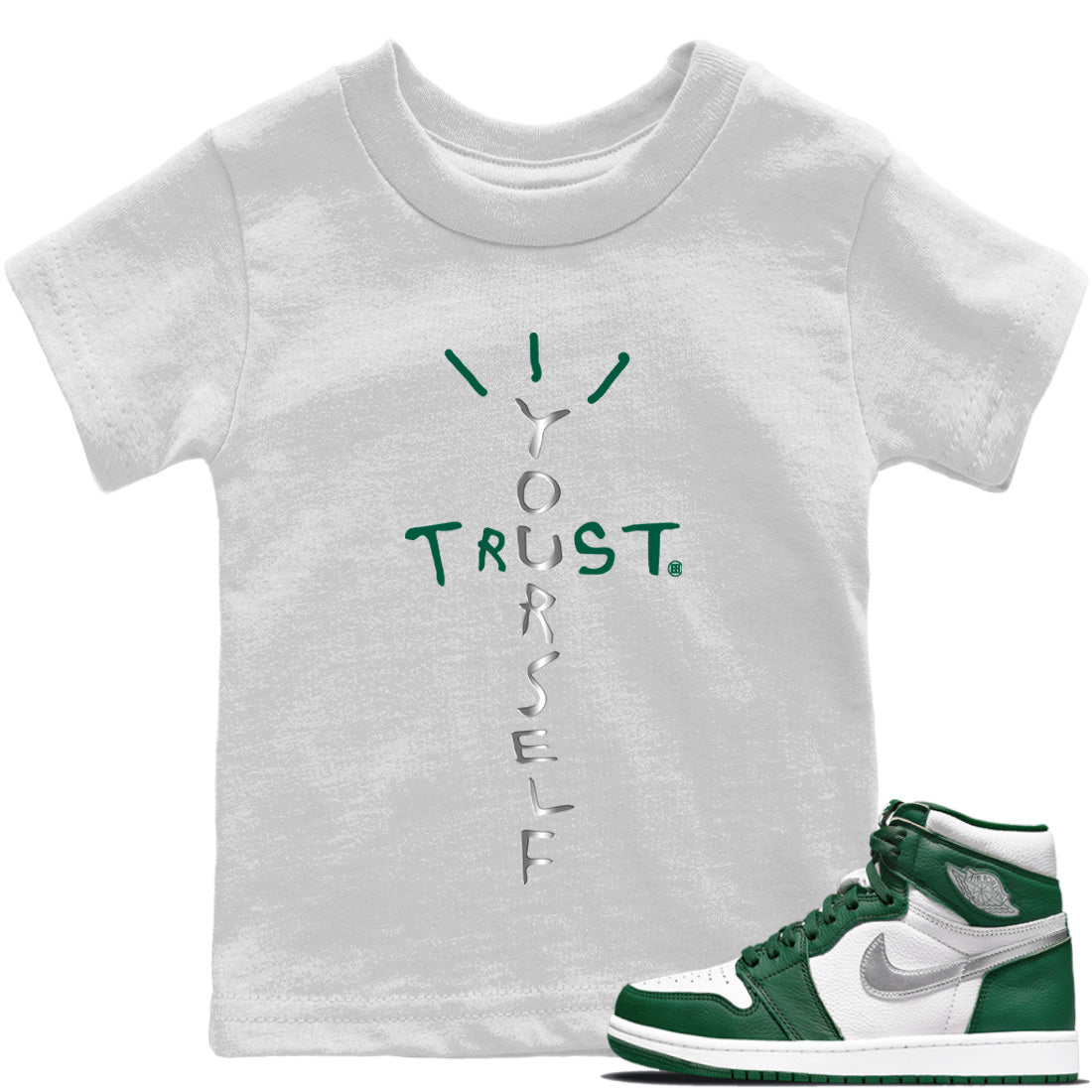 Trust Yourself Kids Tops - Air Jordan 1 Gorge Green