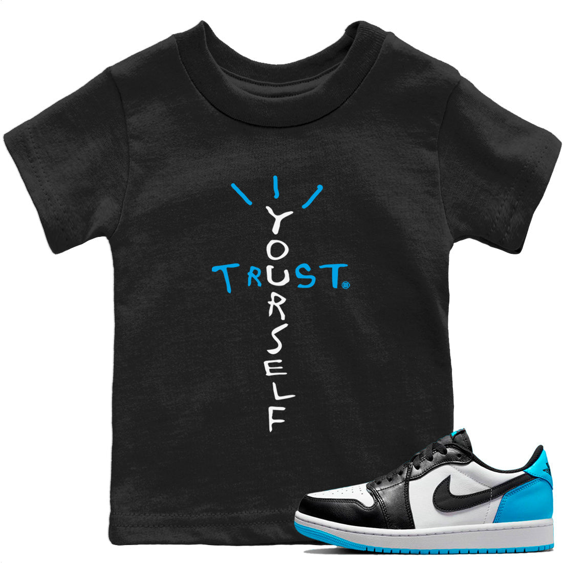 Trust Yourself Kids Tops - Air Jordan 1 Powder Blue