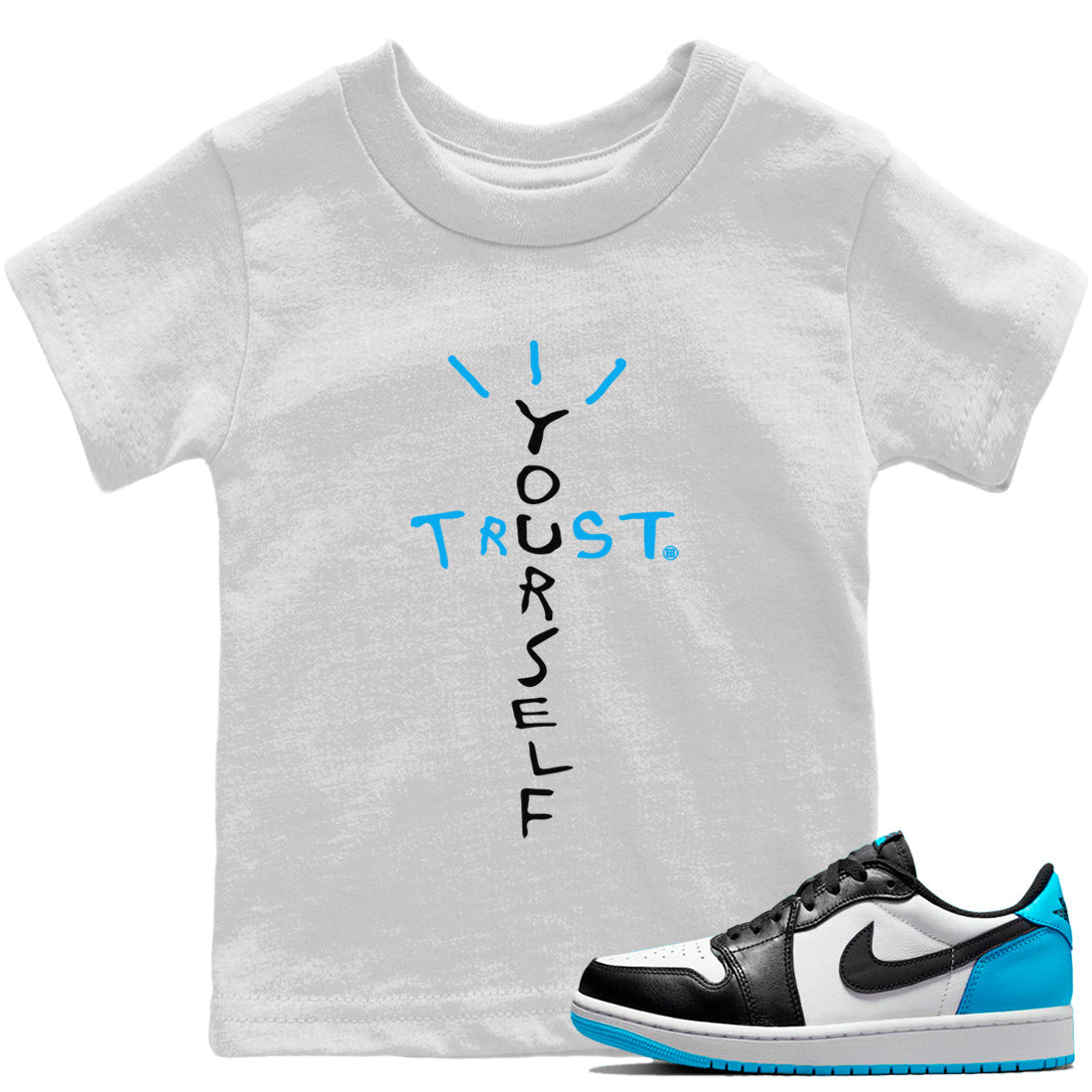Trust Yourself Kids Tops - Air Jordan 1 Powder Blue