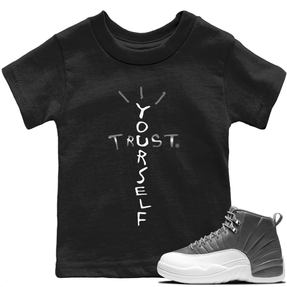 Trust Yourself Kids Tops - Air Jordan 12 Stealth