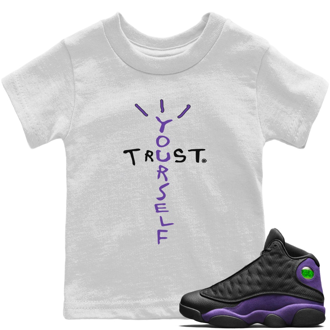 Trust Yourself Kids Tops - Air Jordan 13 Court Purple