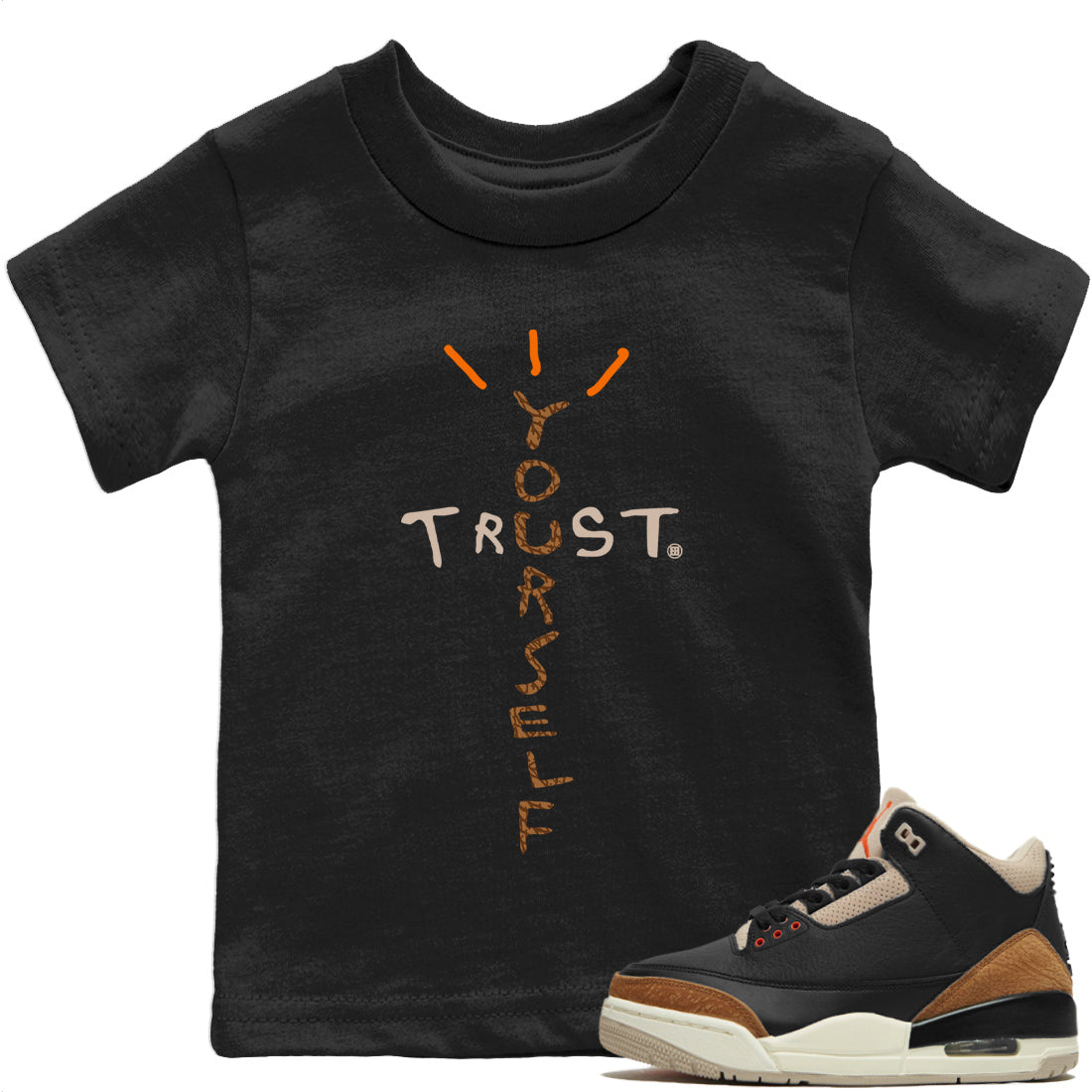 Trust Yourself Kids Tops - Air Jordan 3 Desert Elephant