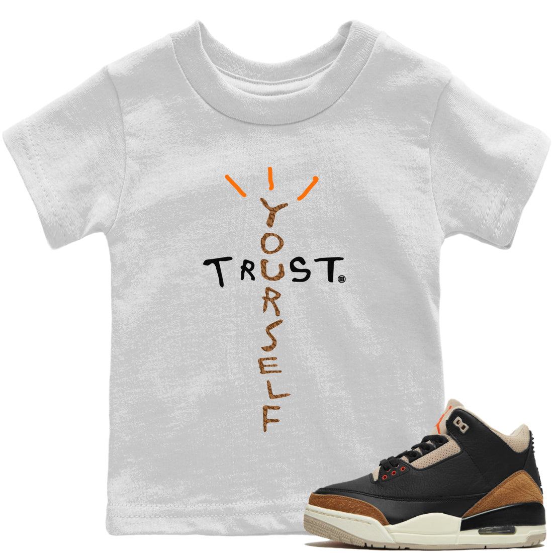 Trust Yourself Kids Tops - Air Jordan 3 Desert Elephant
