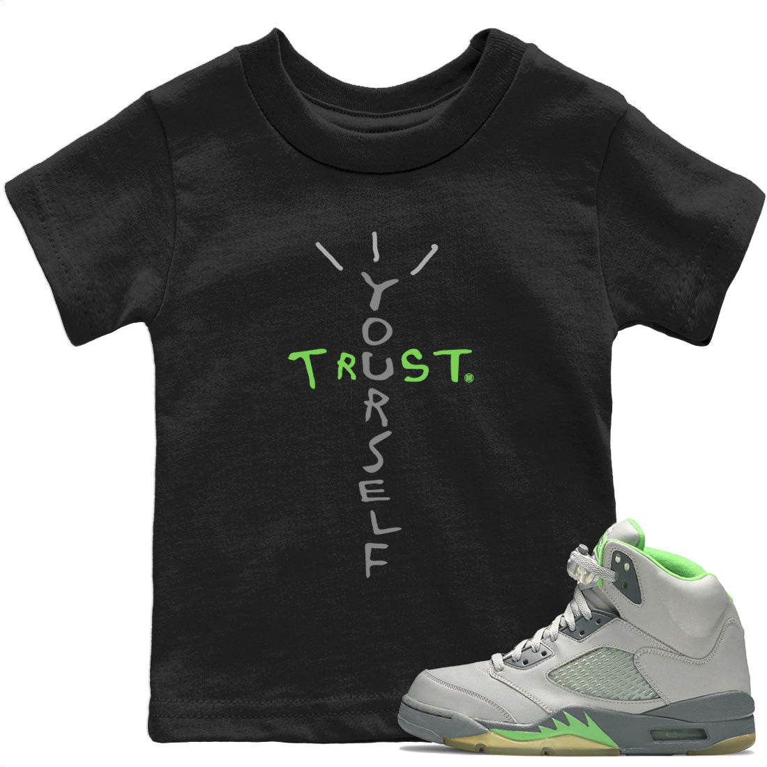Trust Yourself Kids Tops - Air Jordan 5 Green Bean