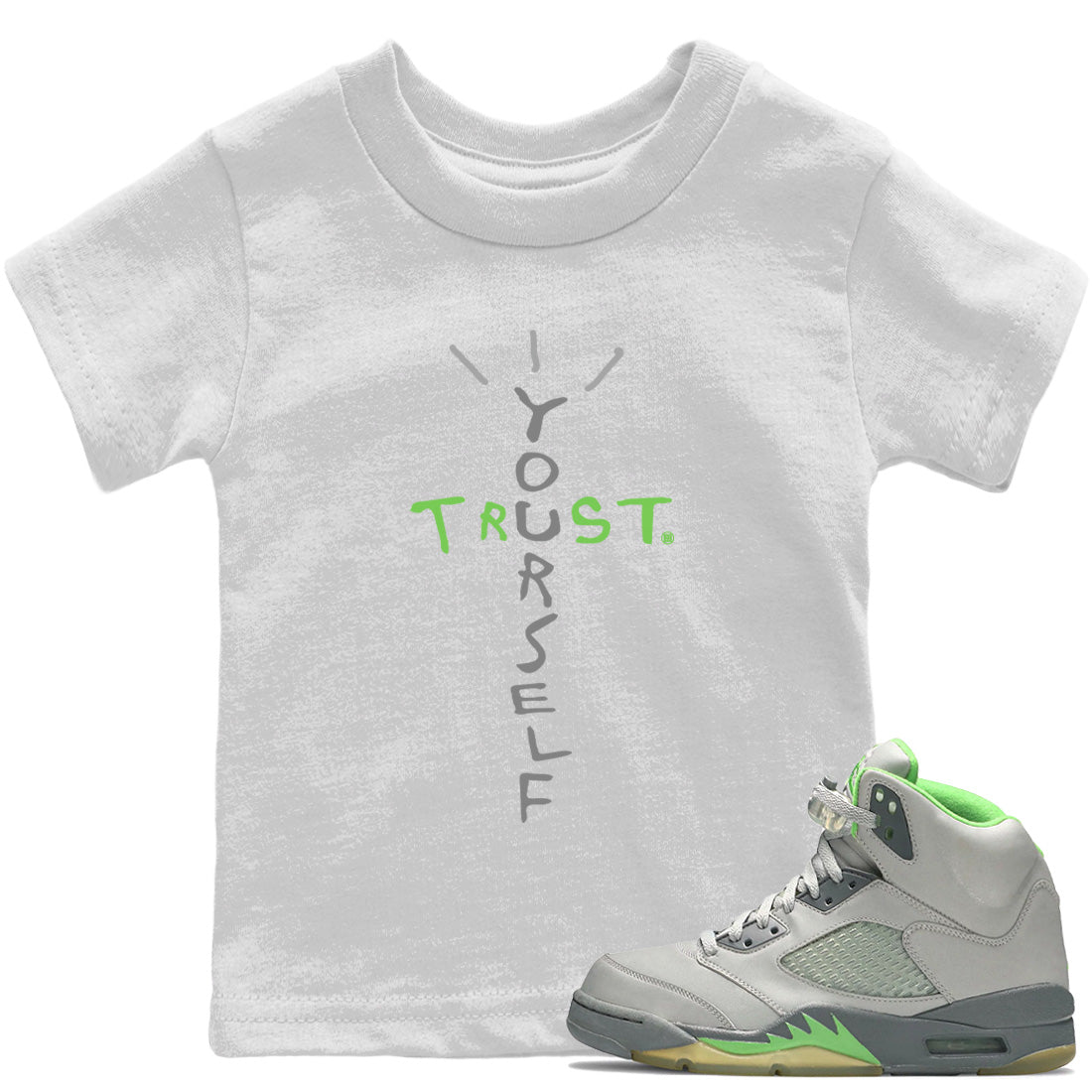 Trust Yourself Kids Tops - Air Jordan 5 Green Bean