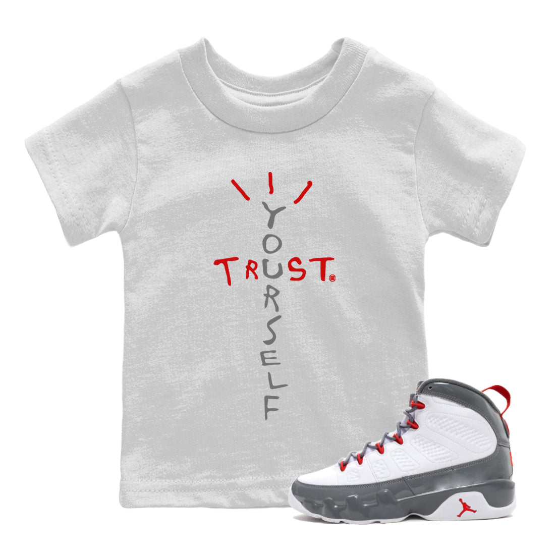 Trust Yourself Kids Tops - Air Jordan 9 Fire Red