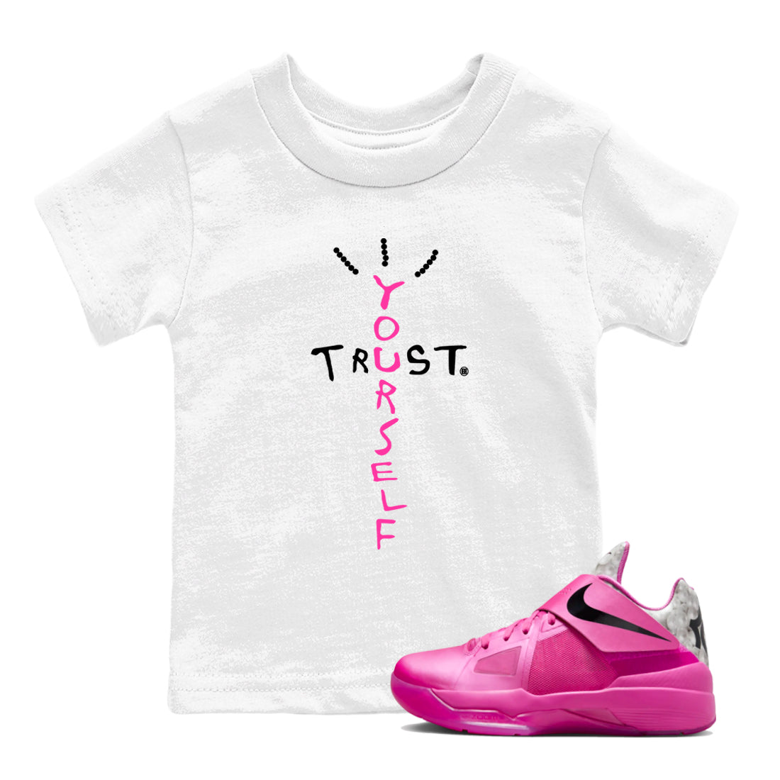 Trust Yourself snkmatch Tees Kids - Nike KD 4 Aunt Pearl