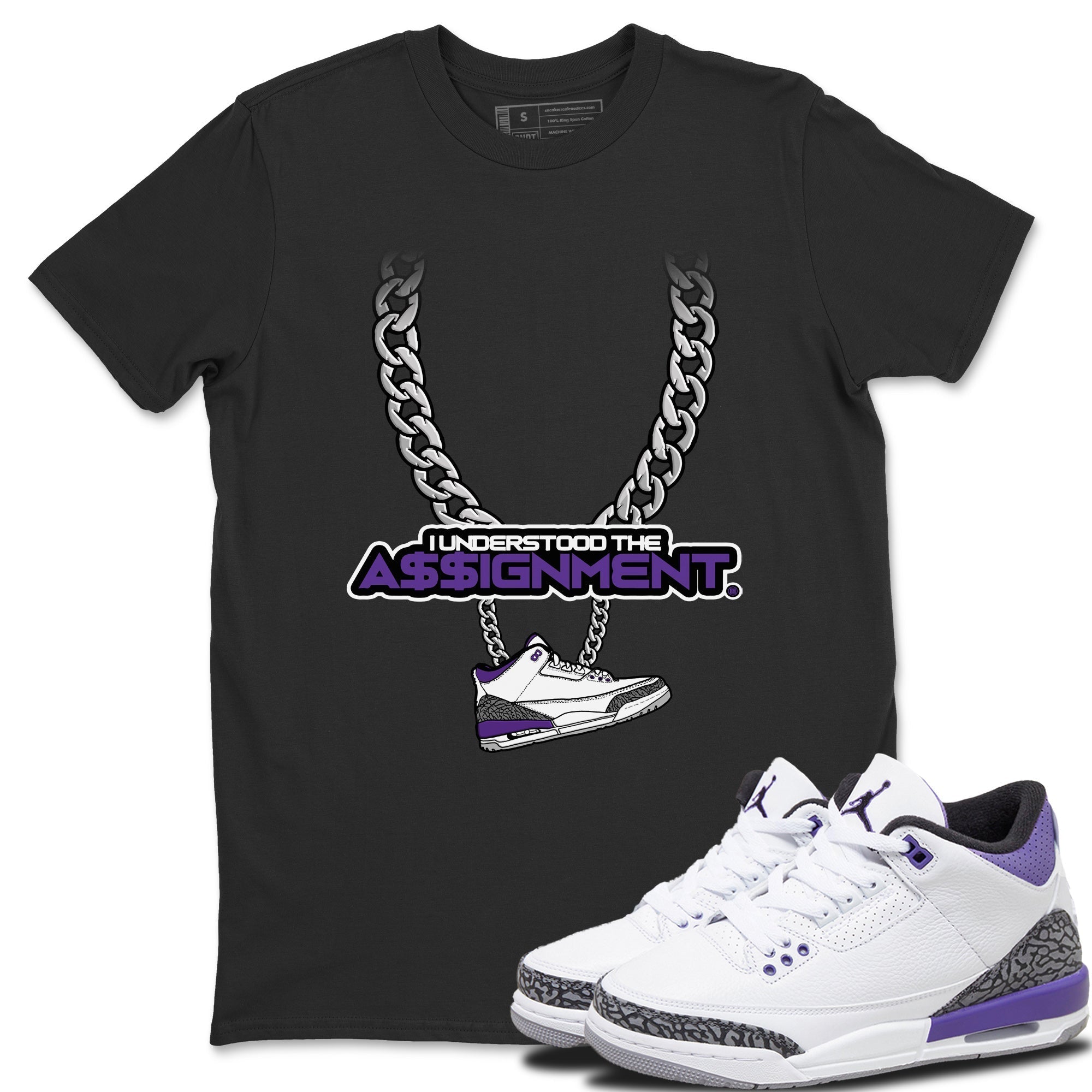 Understood Assignment Unisex Tops - Air Jordan 3 Dark Iris