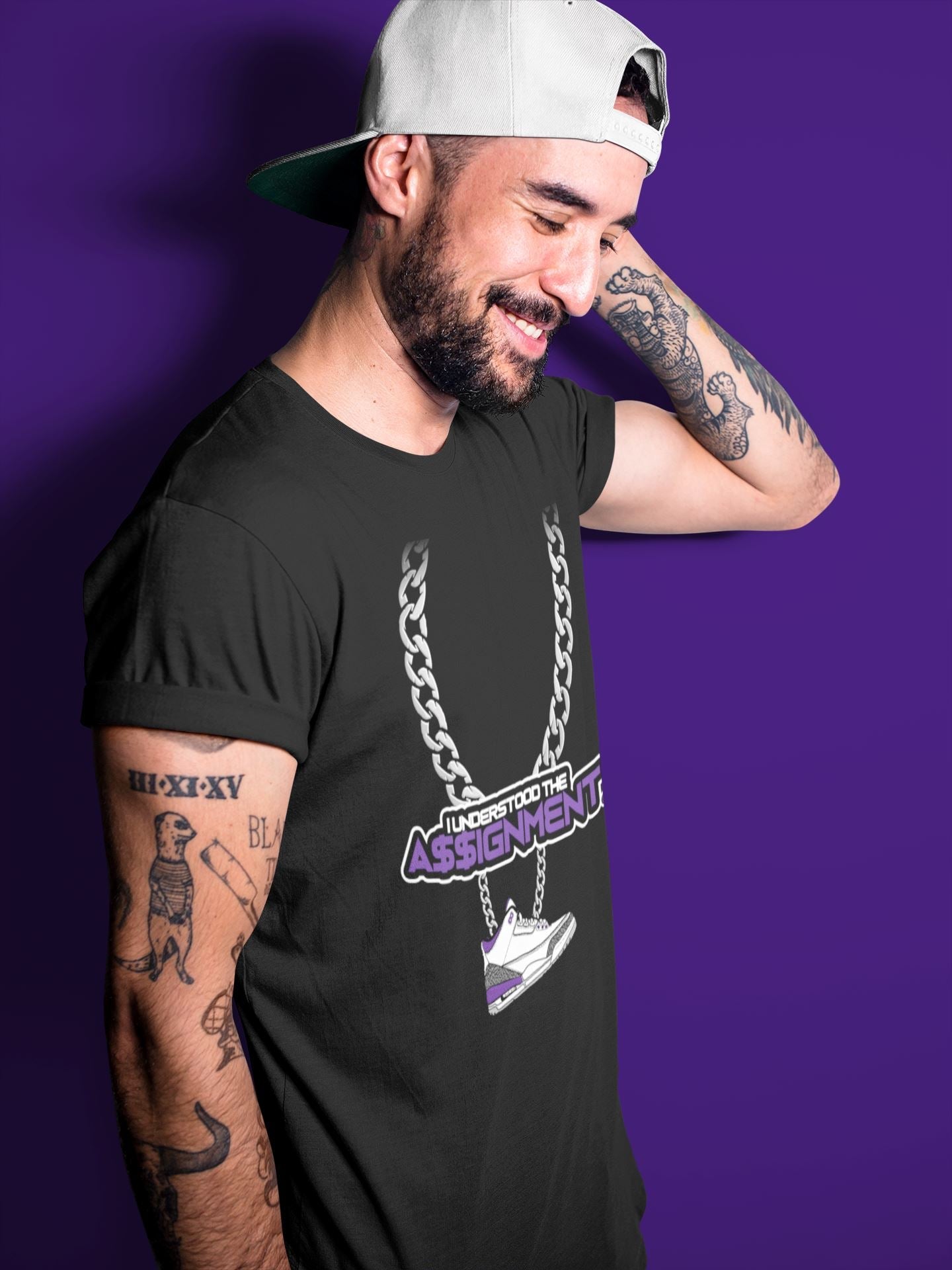Understood Assignment Unisex Tops - Air Jordan 3 Dark Iris