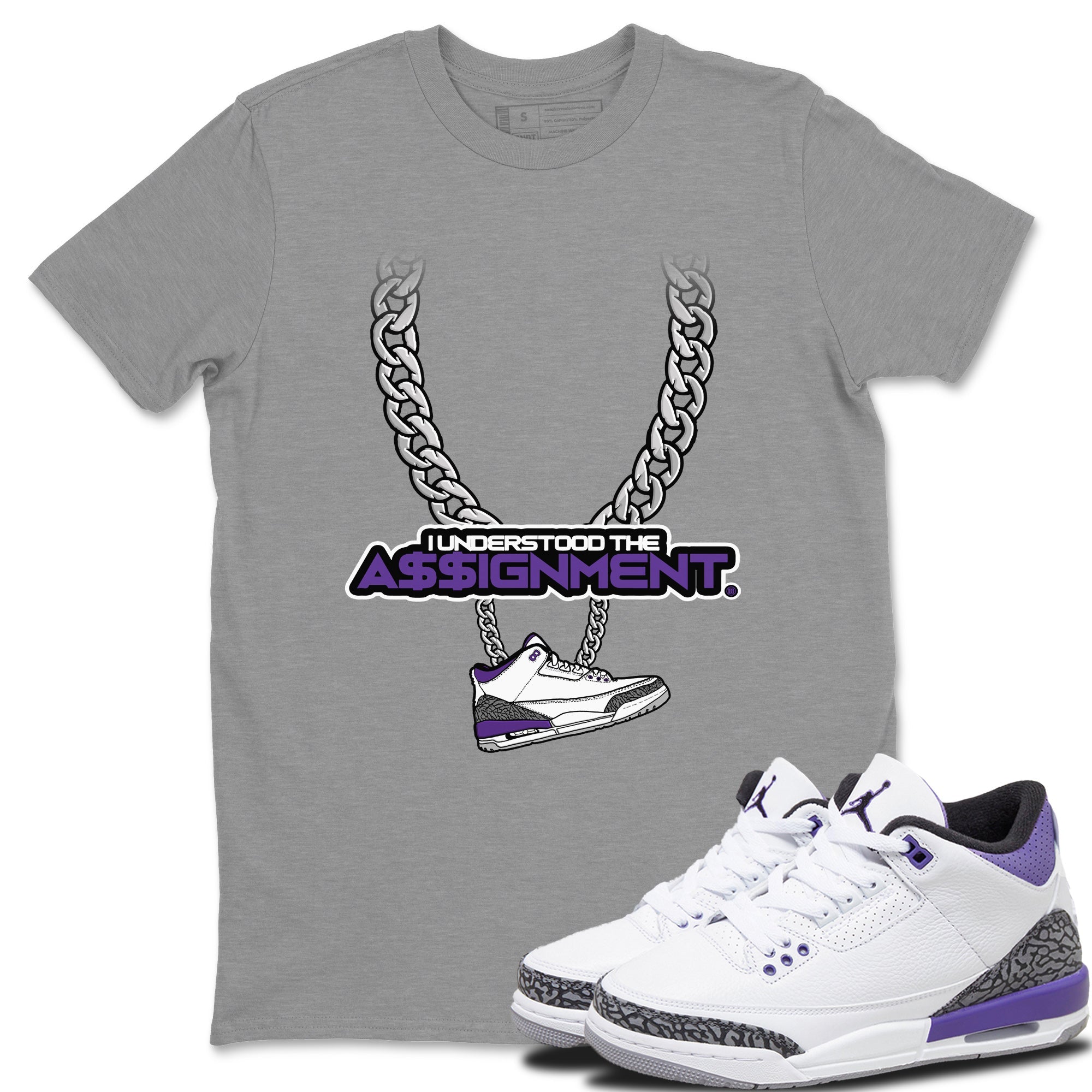 Understood Assignment Unisex Tops - Air Jordan 3 Dark Iris
