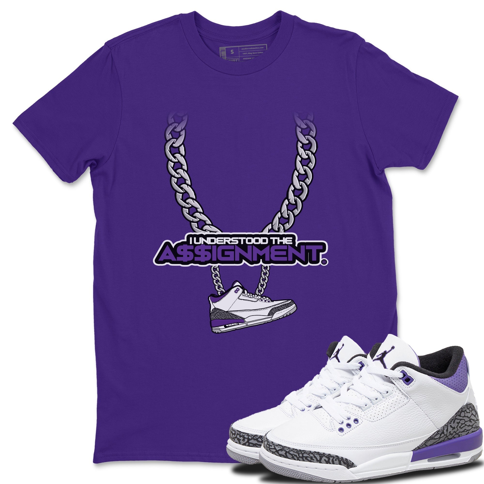 Understood Assignment Unisex Tops - Air Jordan 3 Dark Iris