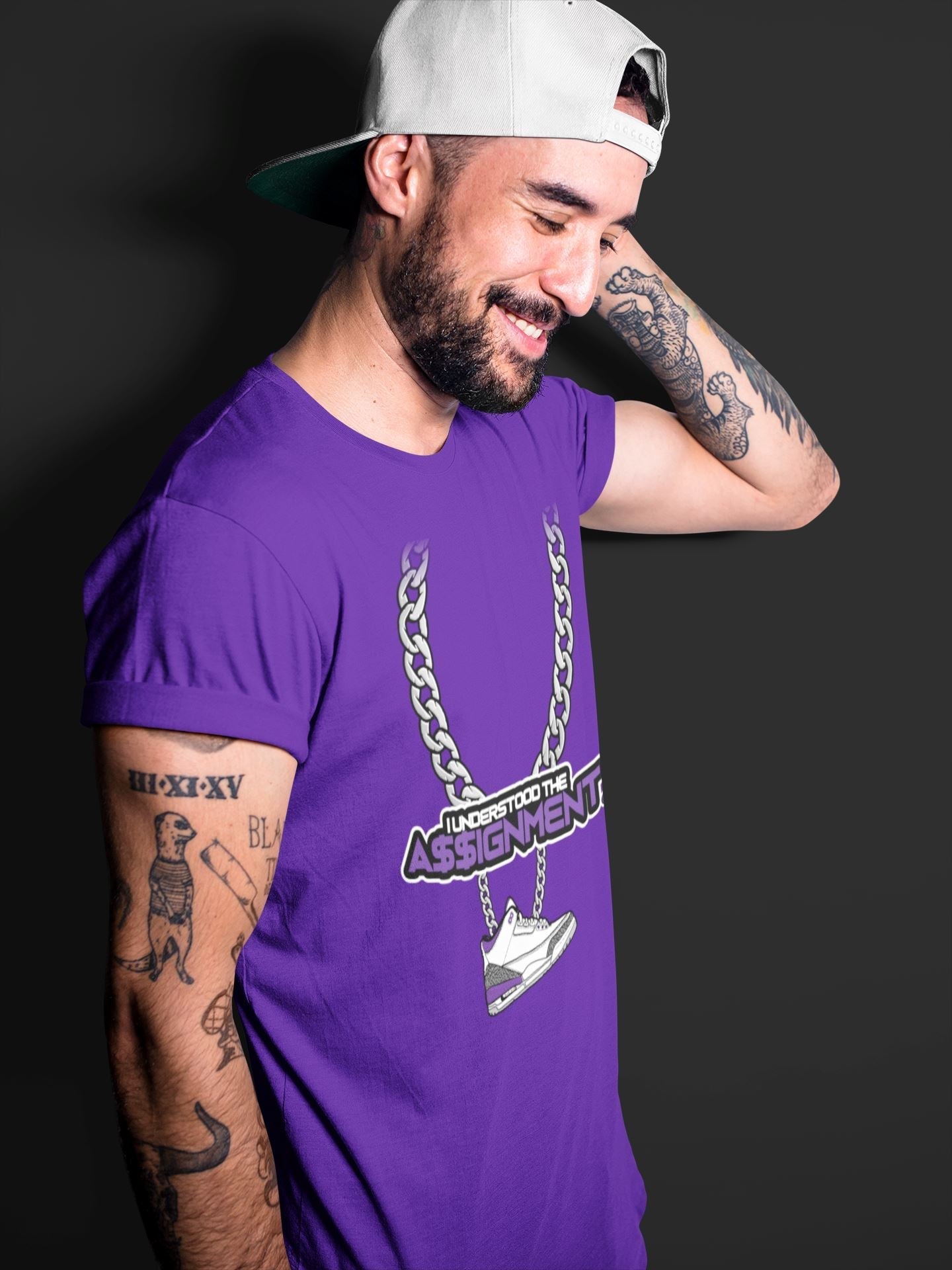 Understood Assignment Unisex Tops - Air Jordan 3 Dark Iris