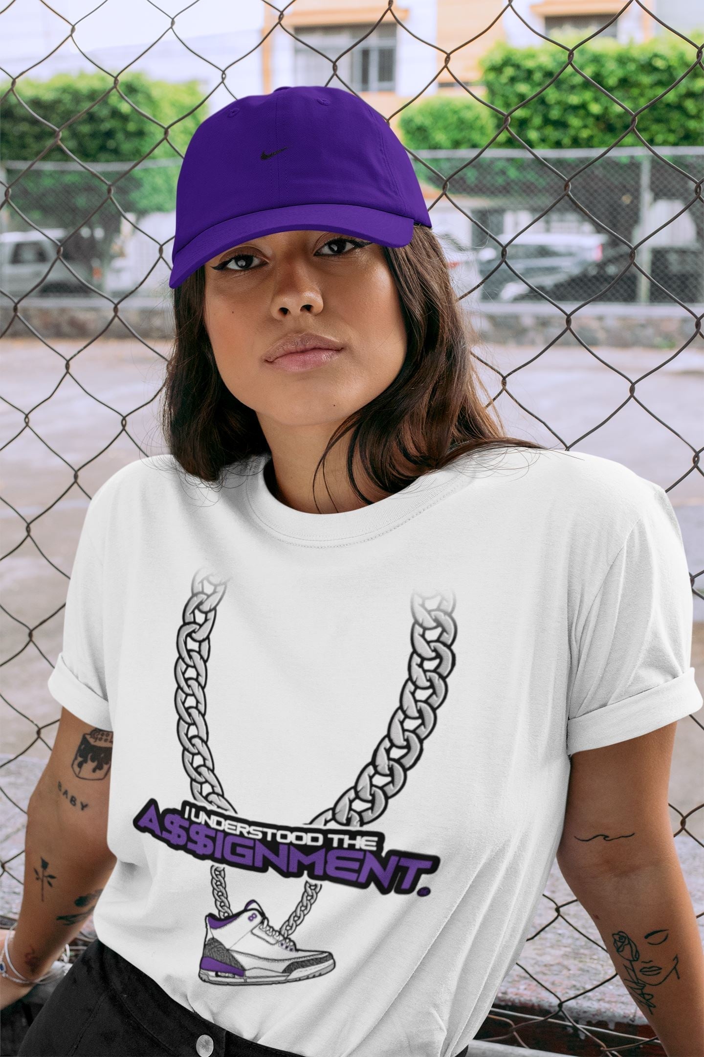 Understood Assignment Unisex Tops - Air Jordan 3 Dark Iris