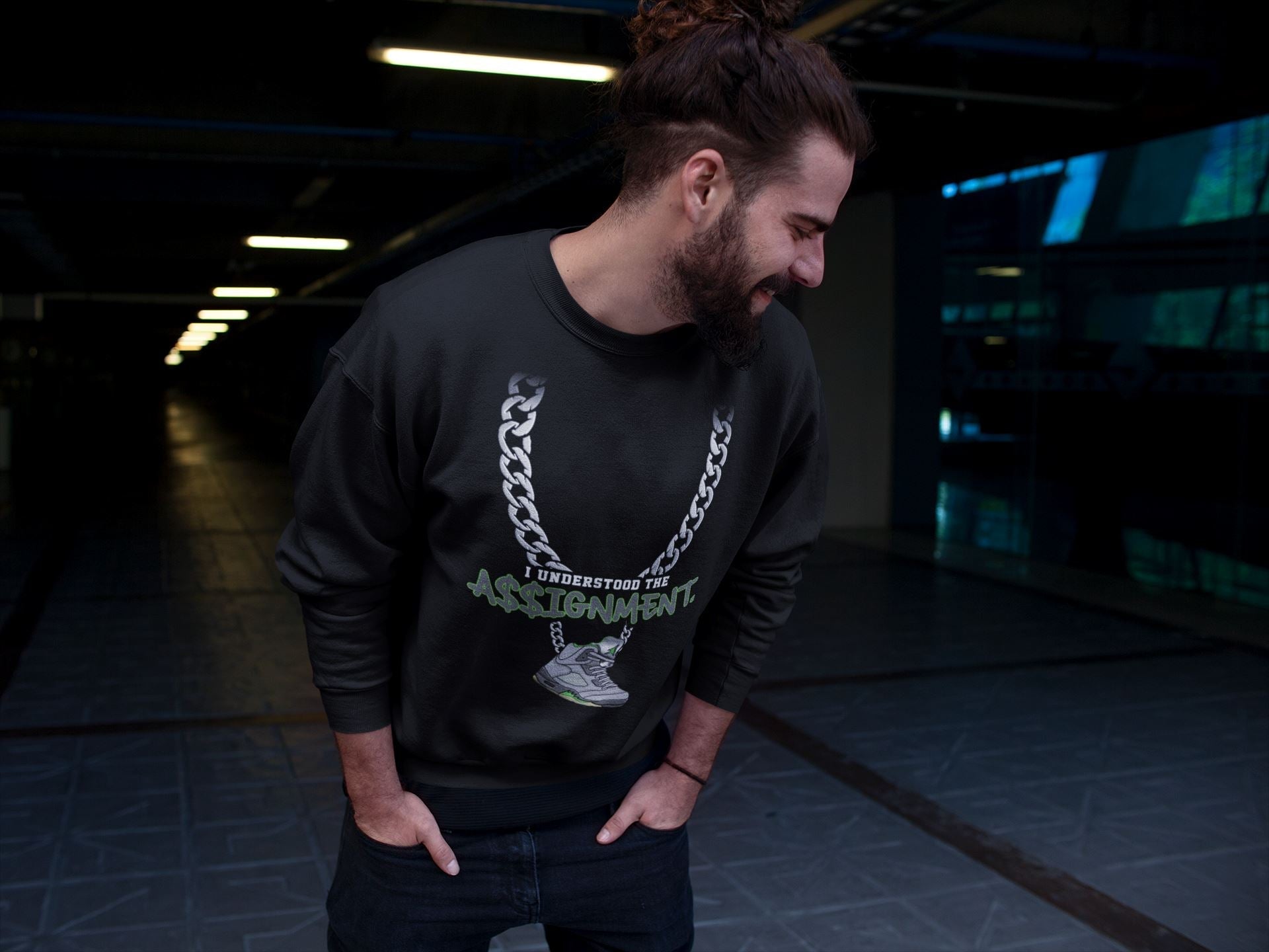 Understood Assignment Unisex Tops - Air Jordan 5 Green Bean