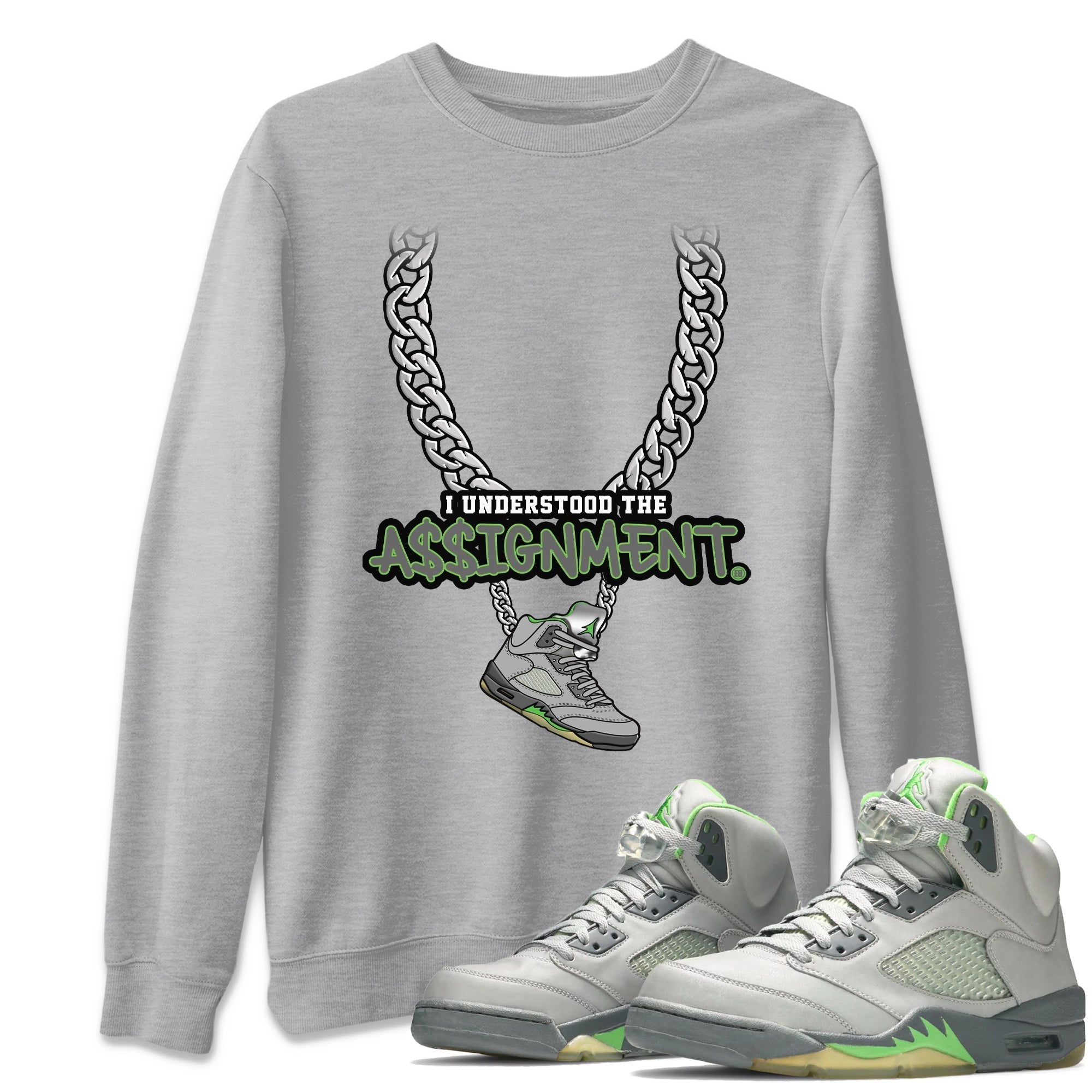 Understood Assignment Unisex Tops - Air Jordan 5 Green Bean