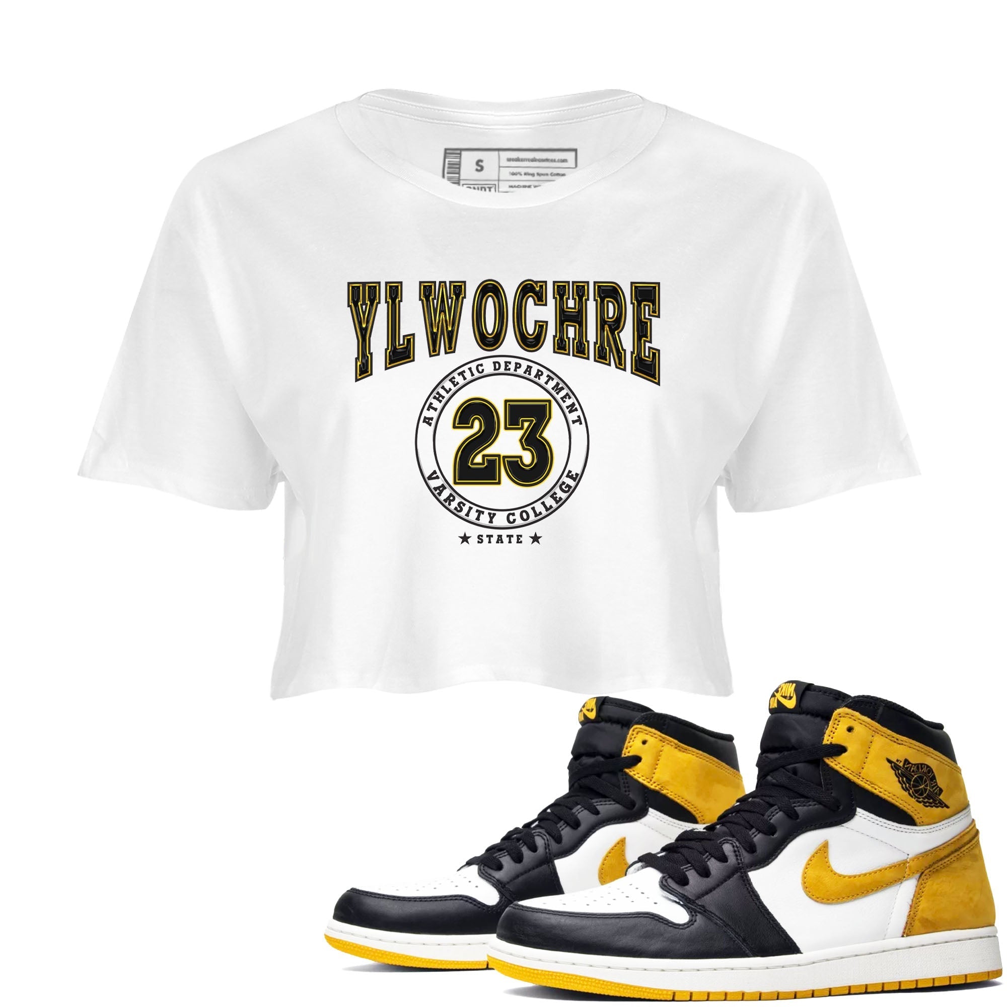 Varsity snkmatch Women's Top - Air Jordan 1 Yellow Ochre