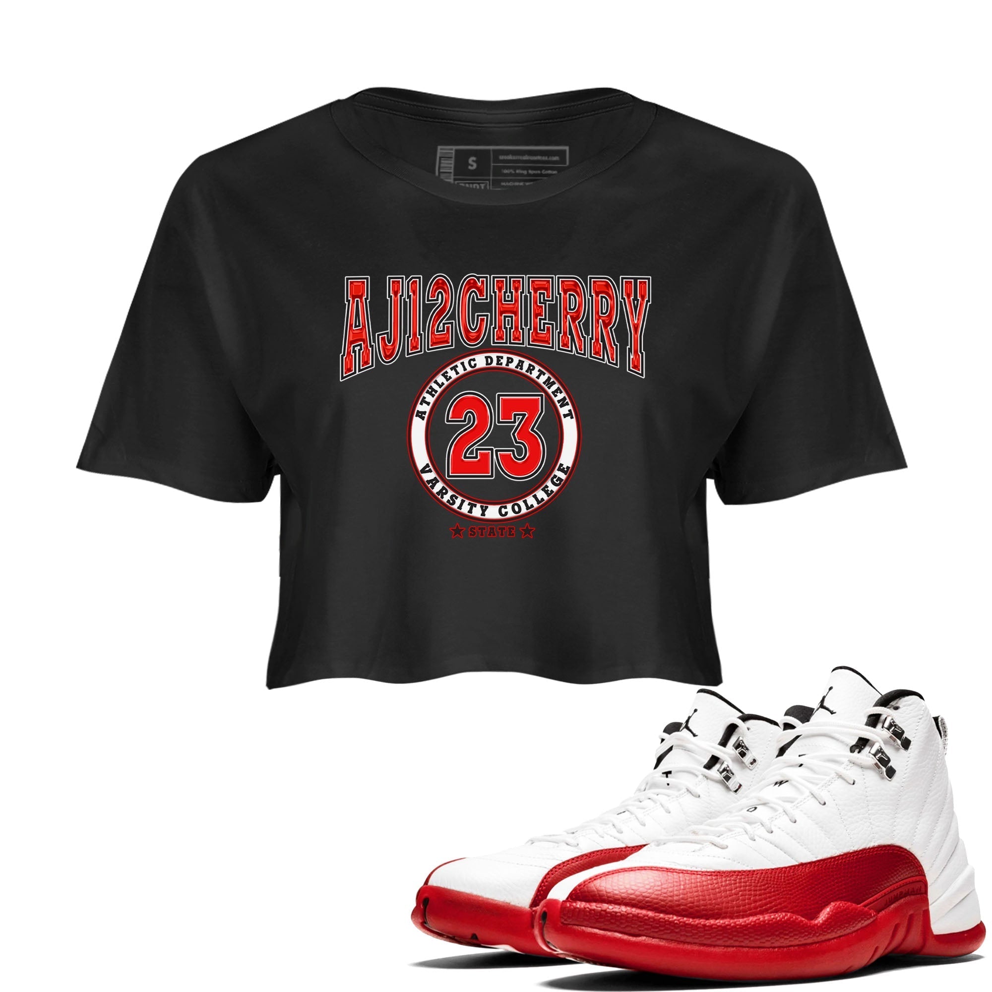 Varsity snkmatch Women's Top - Air Jordan 12 Cherry