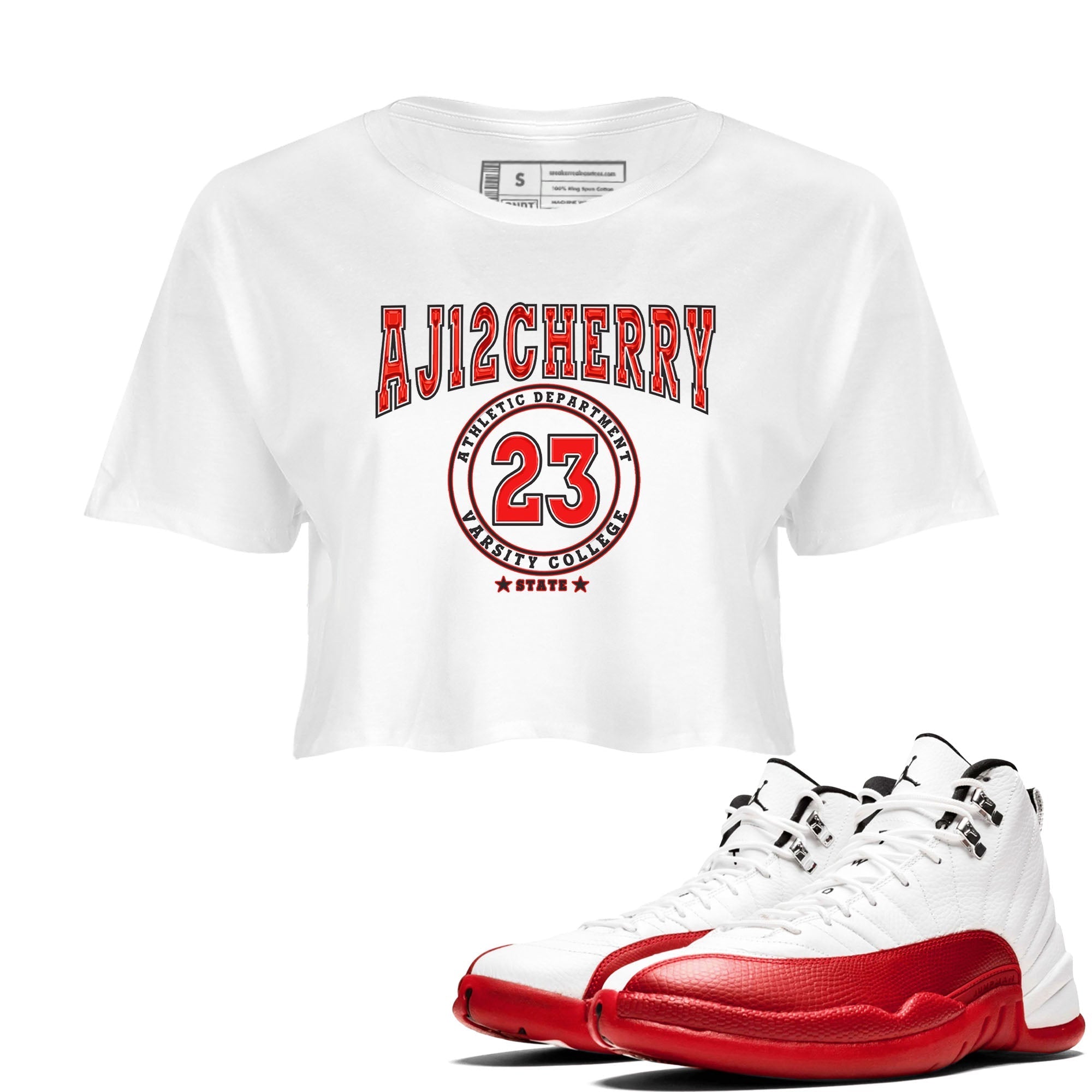 Varsity snkmatch Women's Top - Air Jordan 12 Cherry