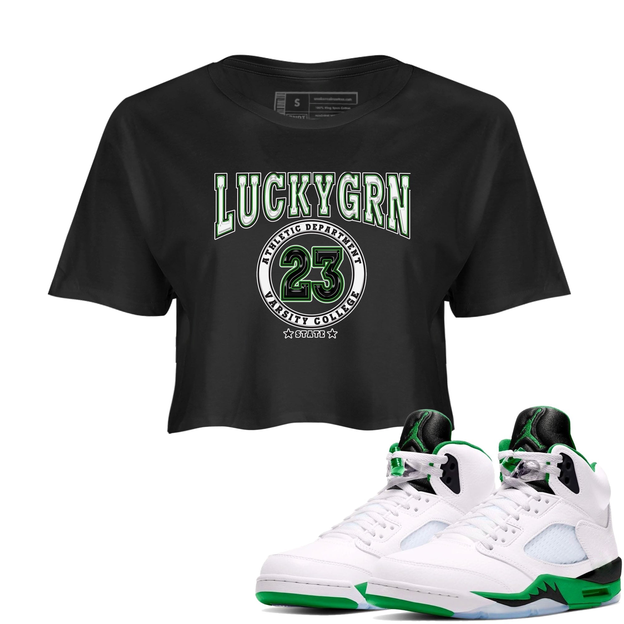 Varsity snkmatch Women's Top - Air Jordan 5 Lucky Green