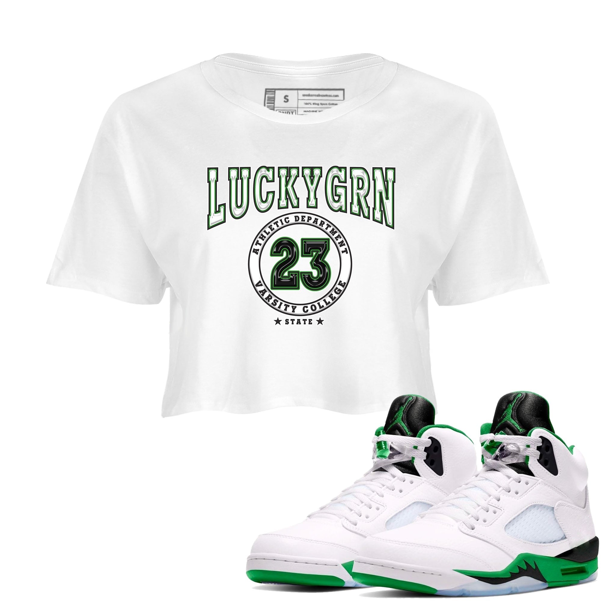 Varsity snkmatch Women's Top - Air Jordan 5 Lucky Green