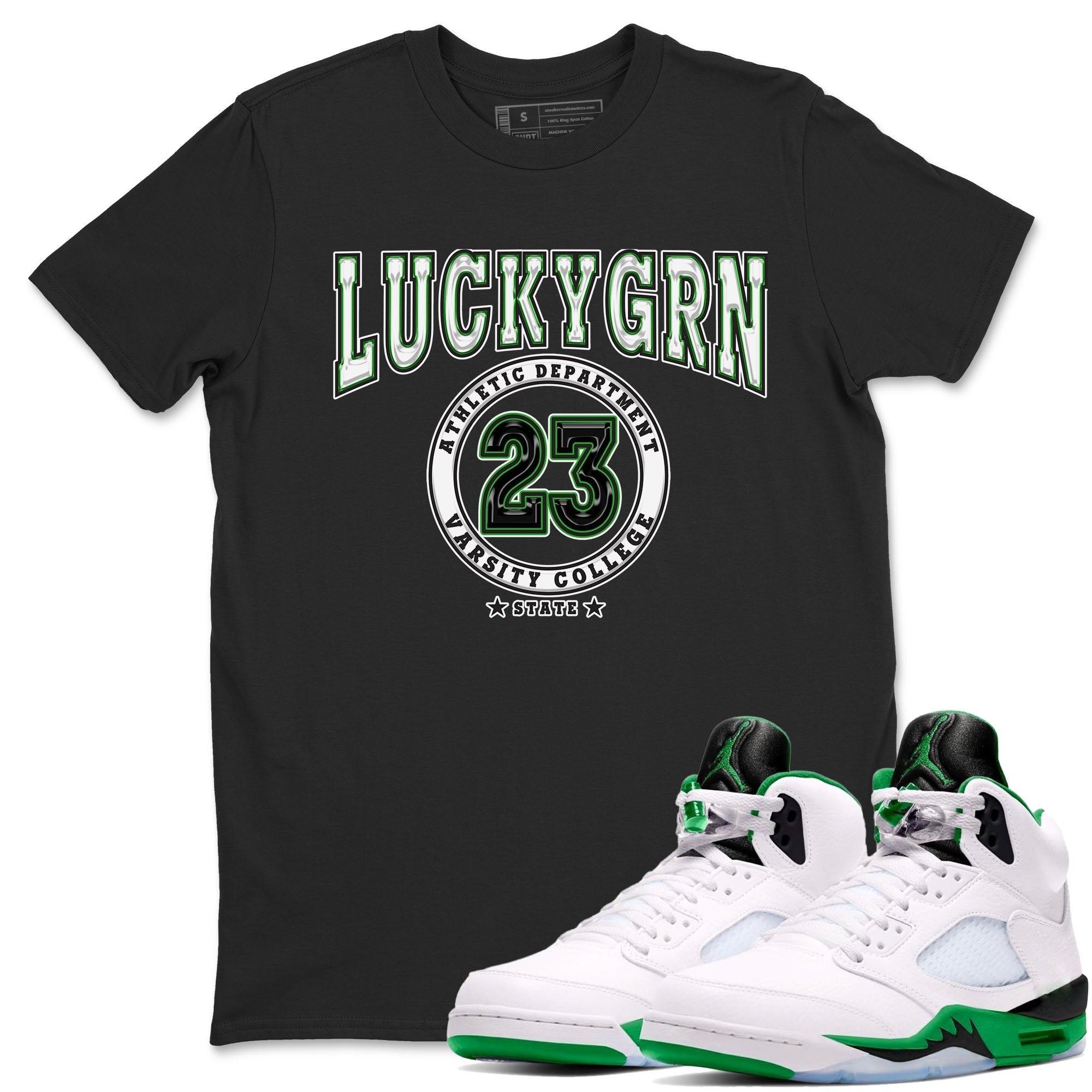 Varsity snkmatch Tees - Air Jordan 5 Lucky Green