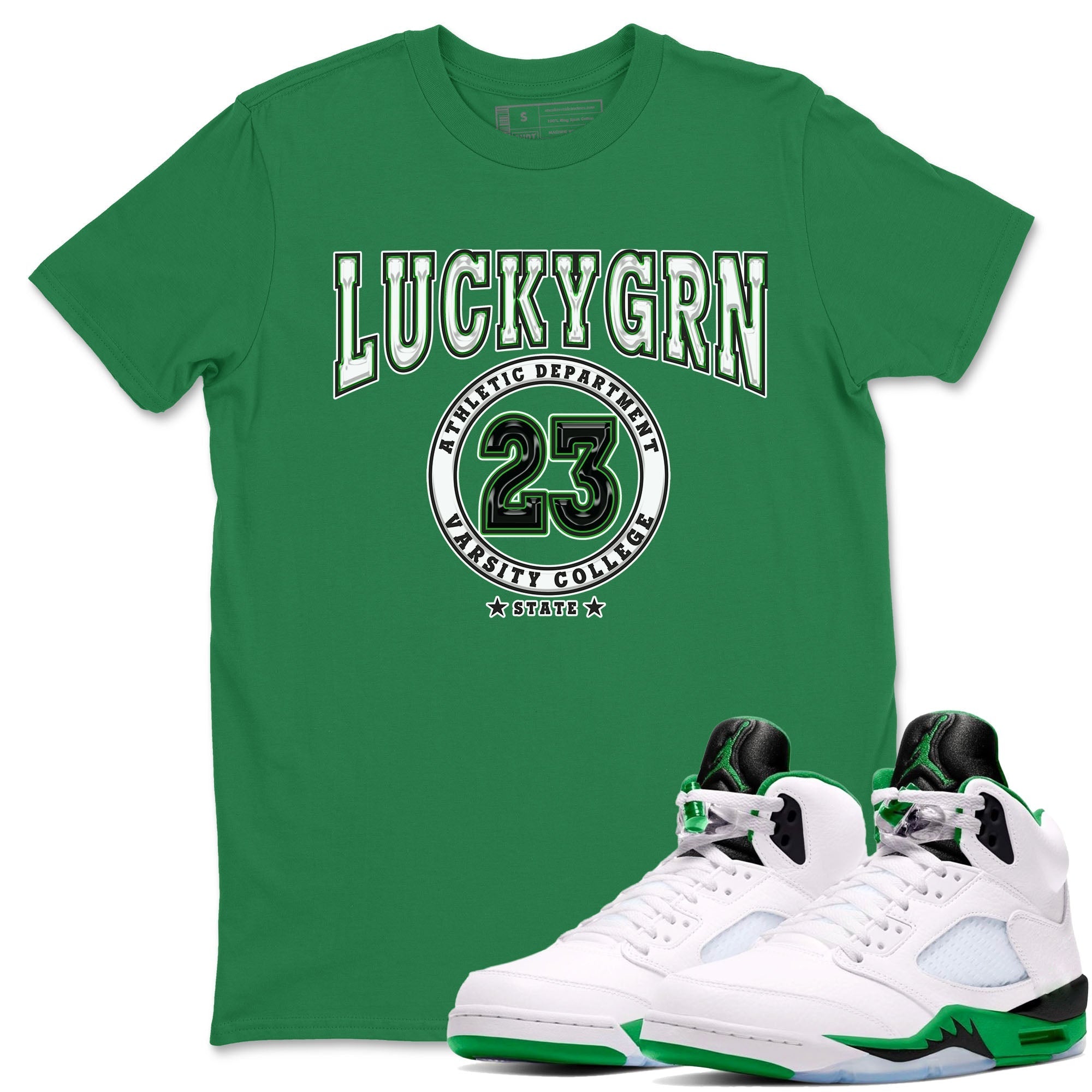 Varsity snkmatch Tees - Air Jordan 5 Lucky Green