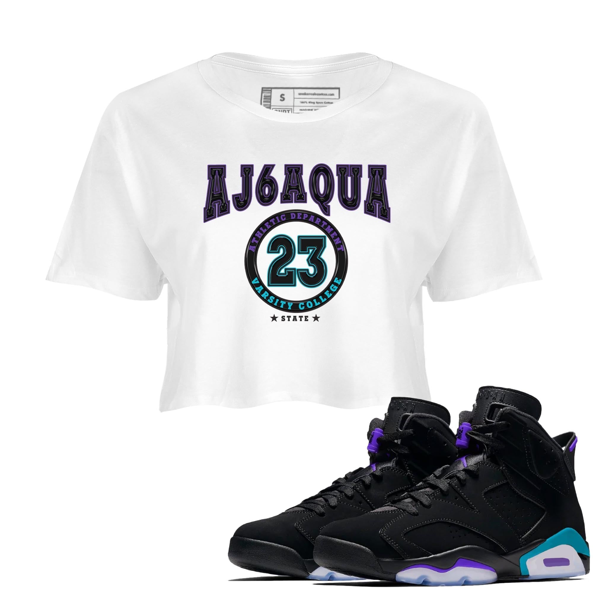 Varsity snkmatch Women's Top - Air Jordan 6 Aqua