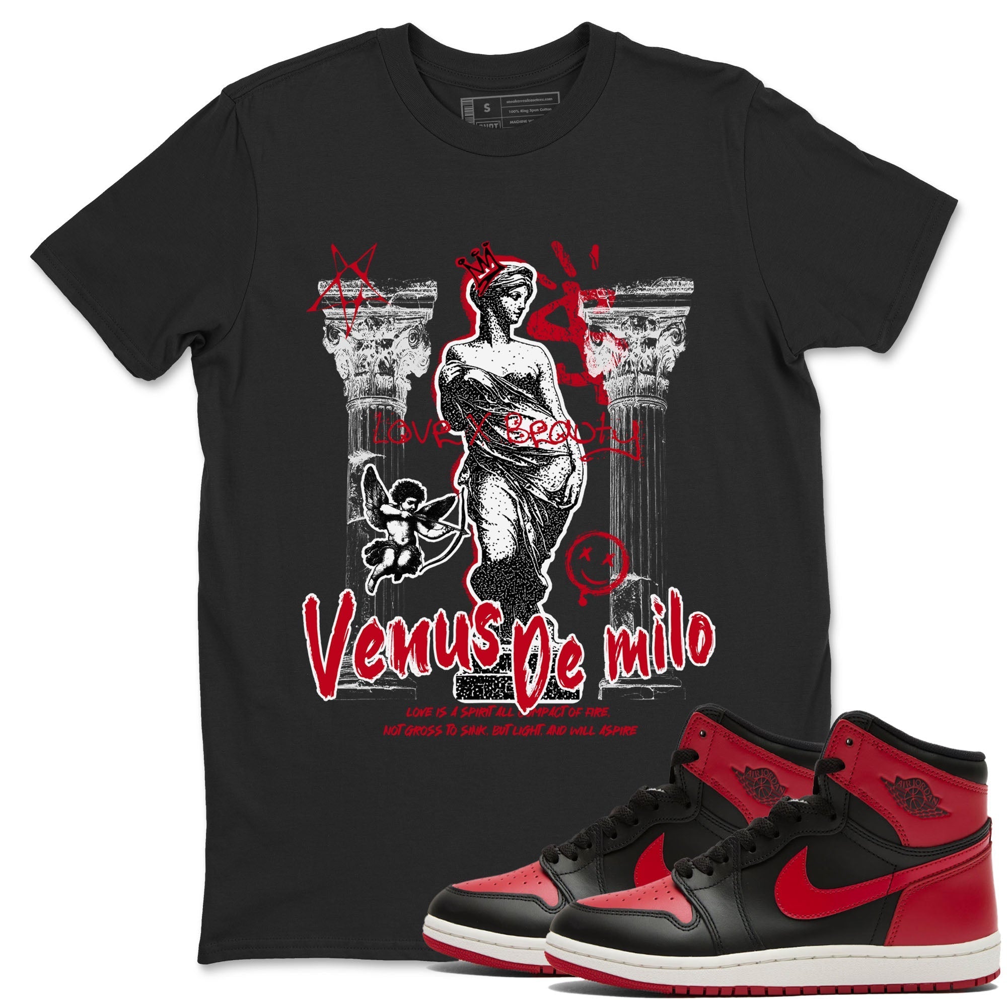Venus De Milo snkmatch Tees - Air Jordan 1 '85 Bred