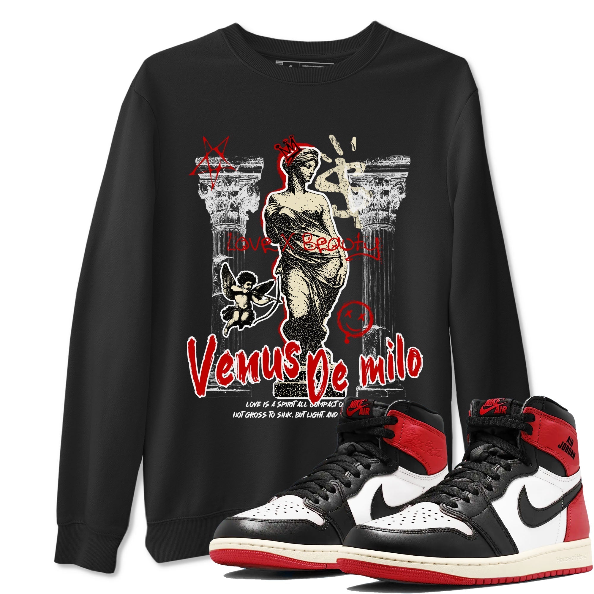 Venus De Milo snkmatch Tees - Air Jordan 1 Black Toe Reimagined