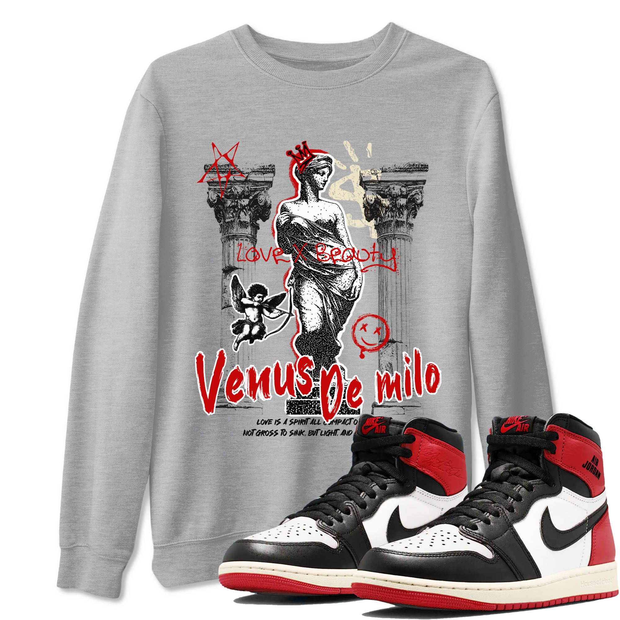 Venus De Milo snkmatch Tees - Air Jordan 1 Black Toe Reimagined