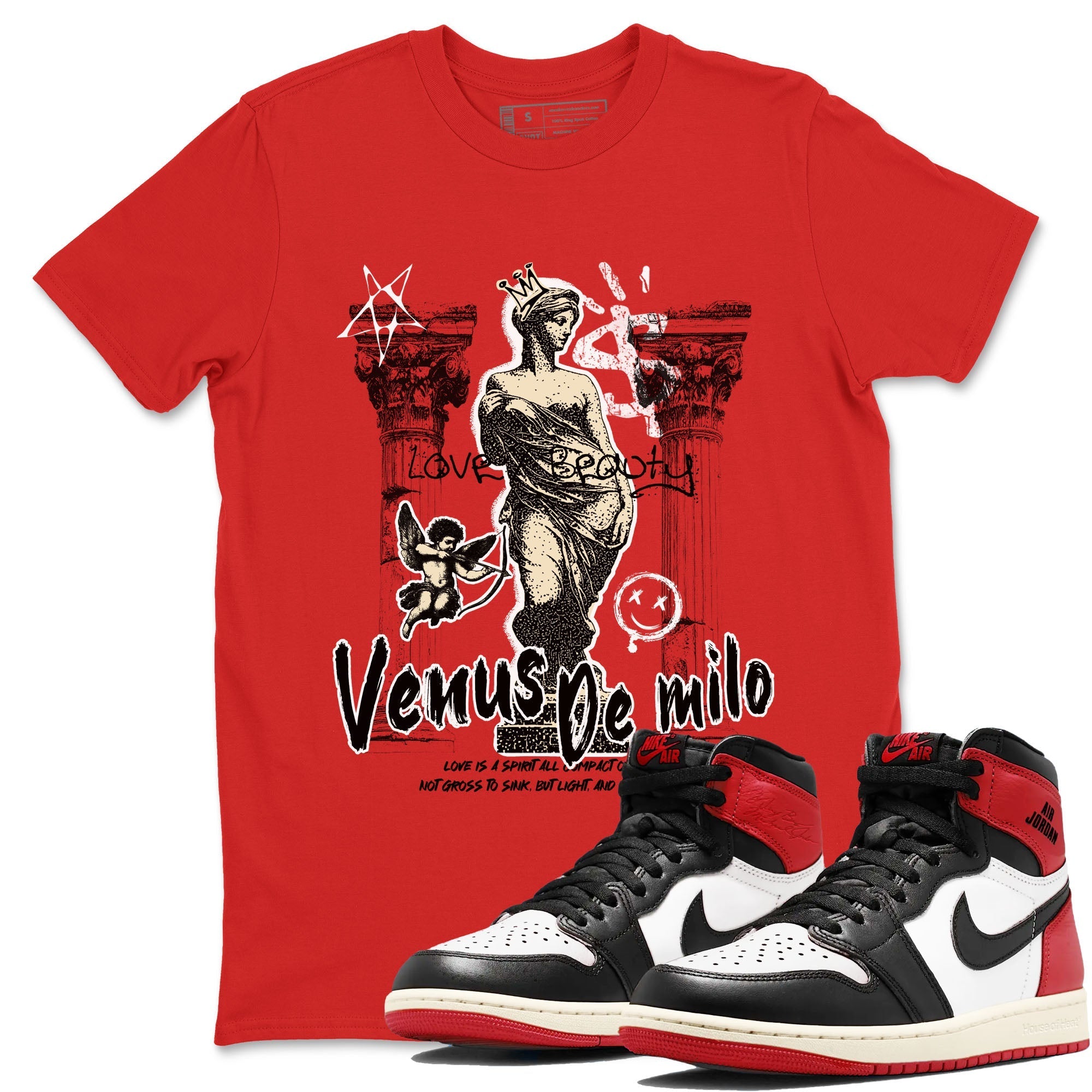 Venus De Milo snkmatch Tees - Air Jordan 1 Black Toe Reimagined