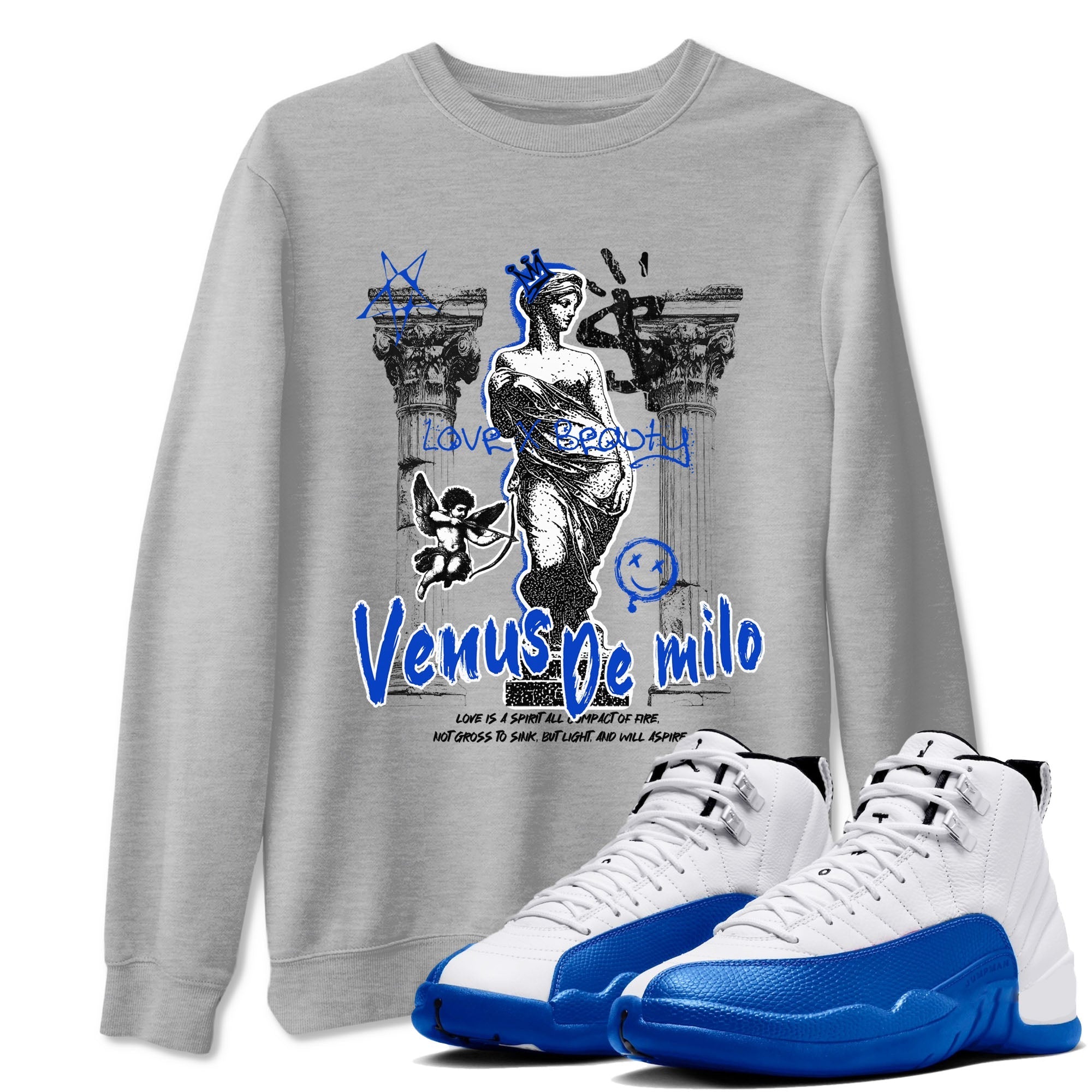 Venus De Milo snkmatch Tees - Air Jordan 12 Blueberry